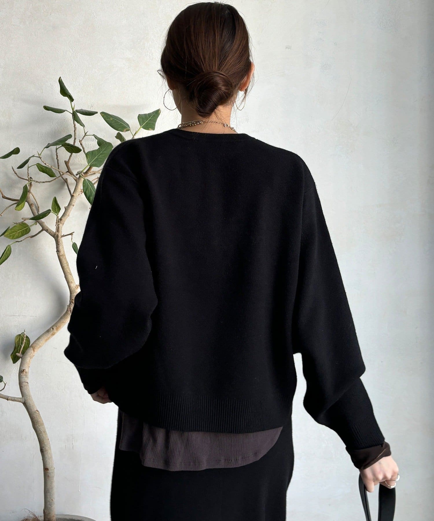 DOUDOU(ドゥドゥ) 【セットアップ対応/WEB限定】ツイードテープロゴニット