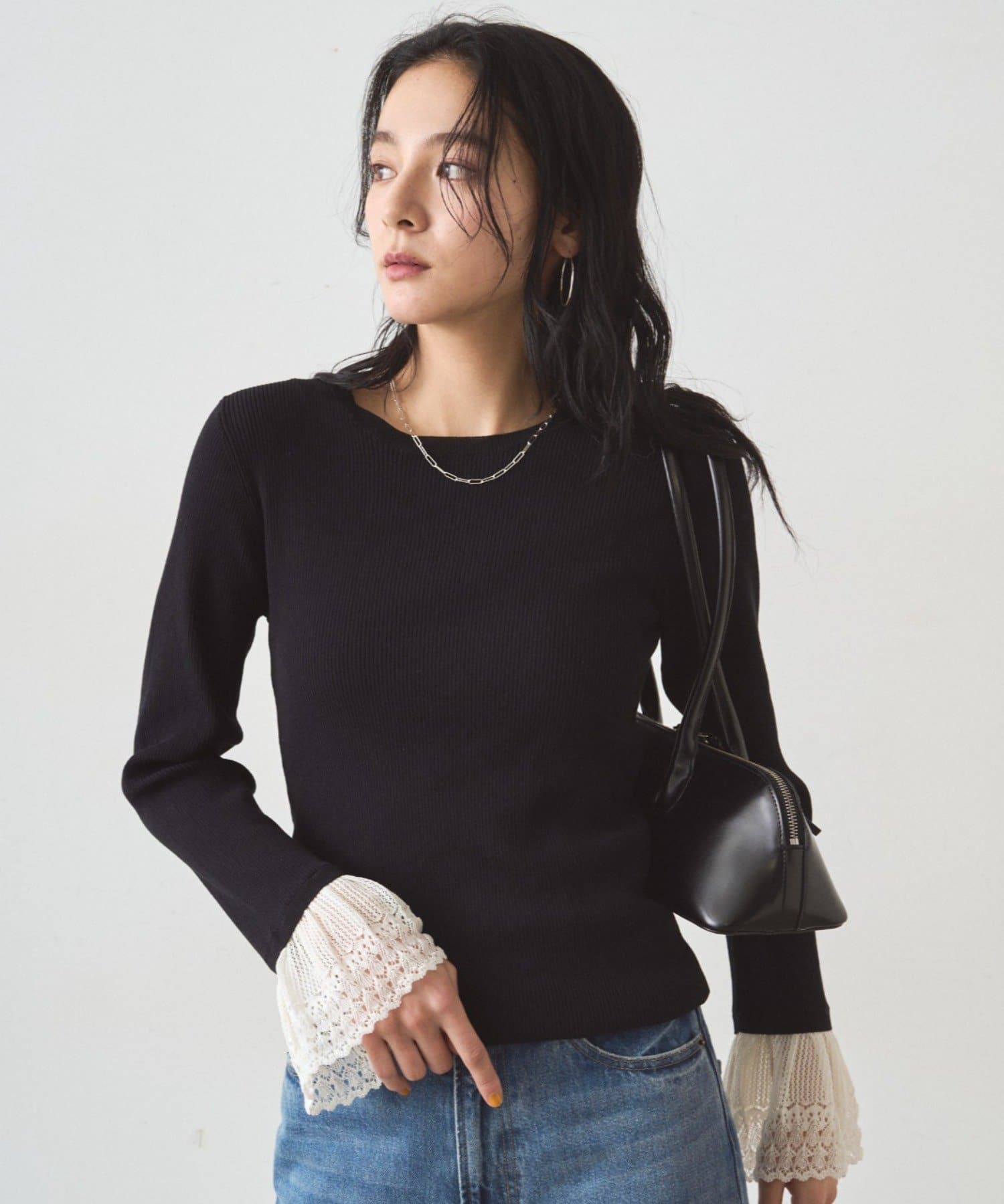 LOUNGEDRESS(ラウンジドレス) リブレースニットプルオーバー