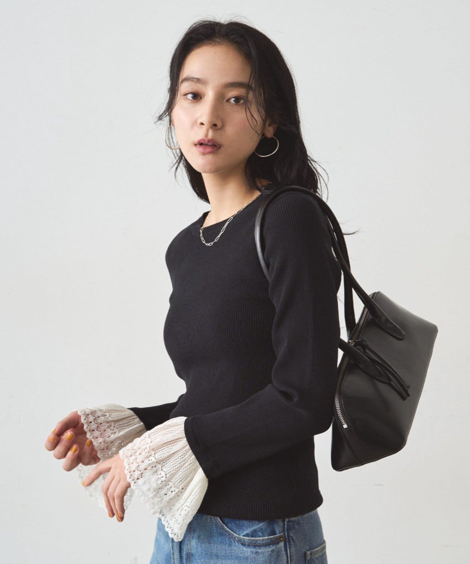 LOUNGEDRESS(ラウンジドレス) リブレースニットプルオーバー