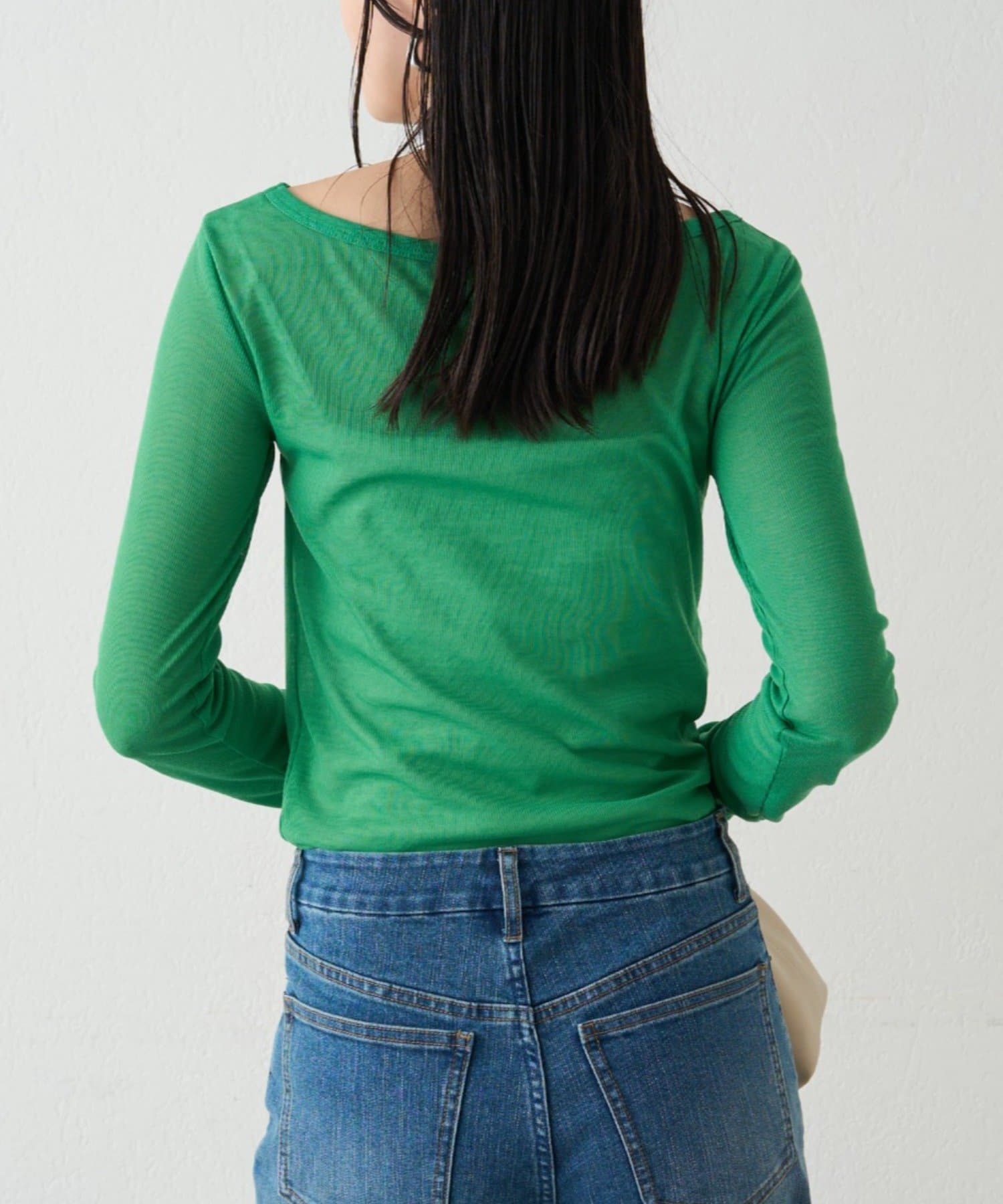 LOUNGEDRESS(ラウンジドレス) ラウンドシアーカットソー