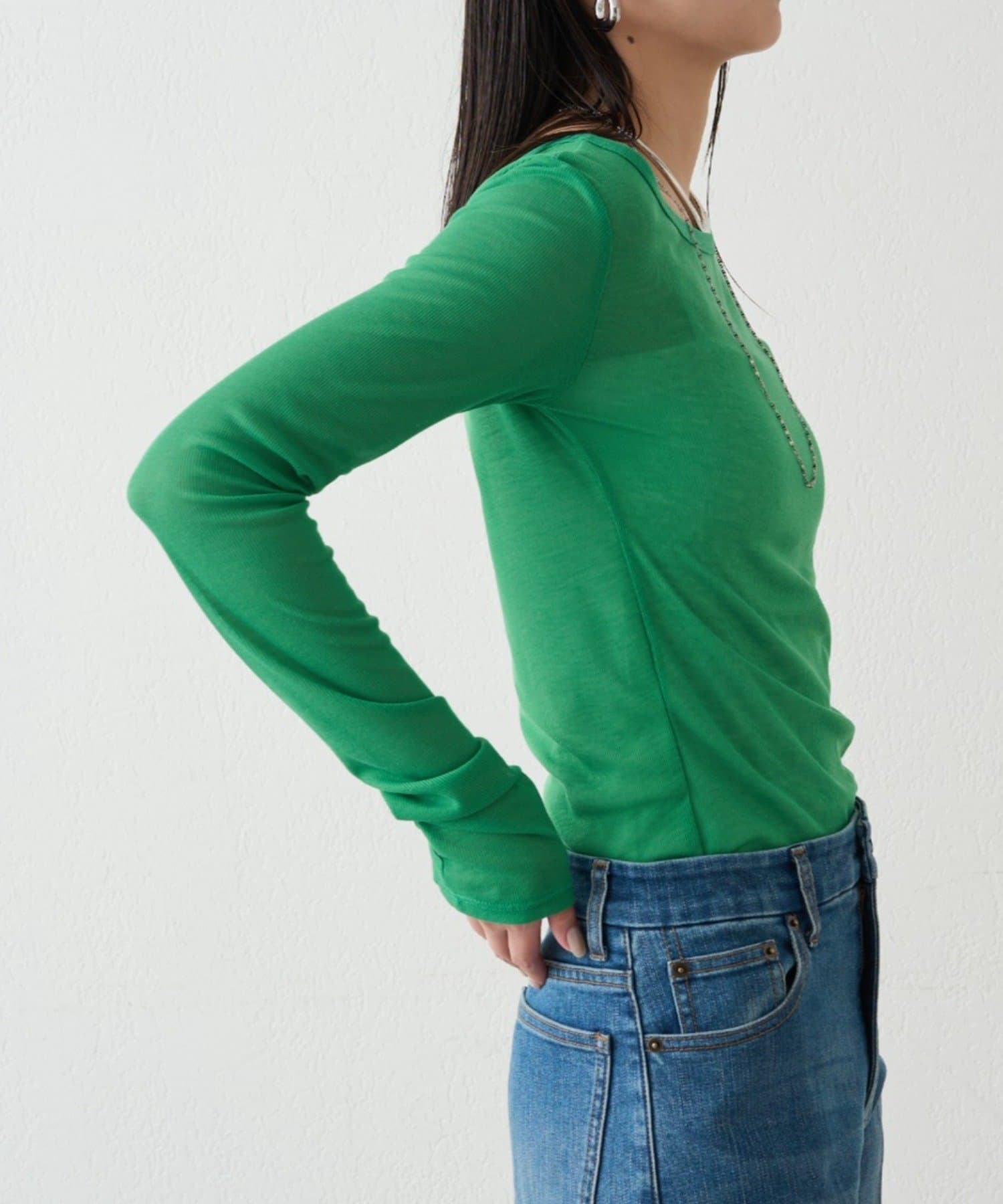 LOUNGEDRESS(ラウンジドレス) ラウンドシアーカットソー