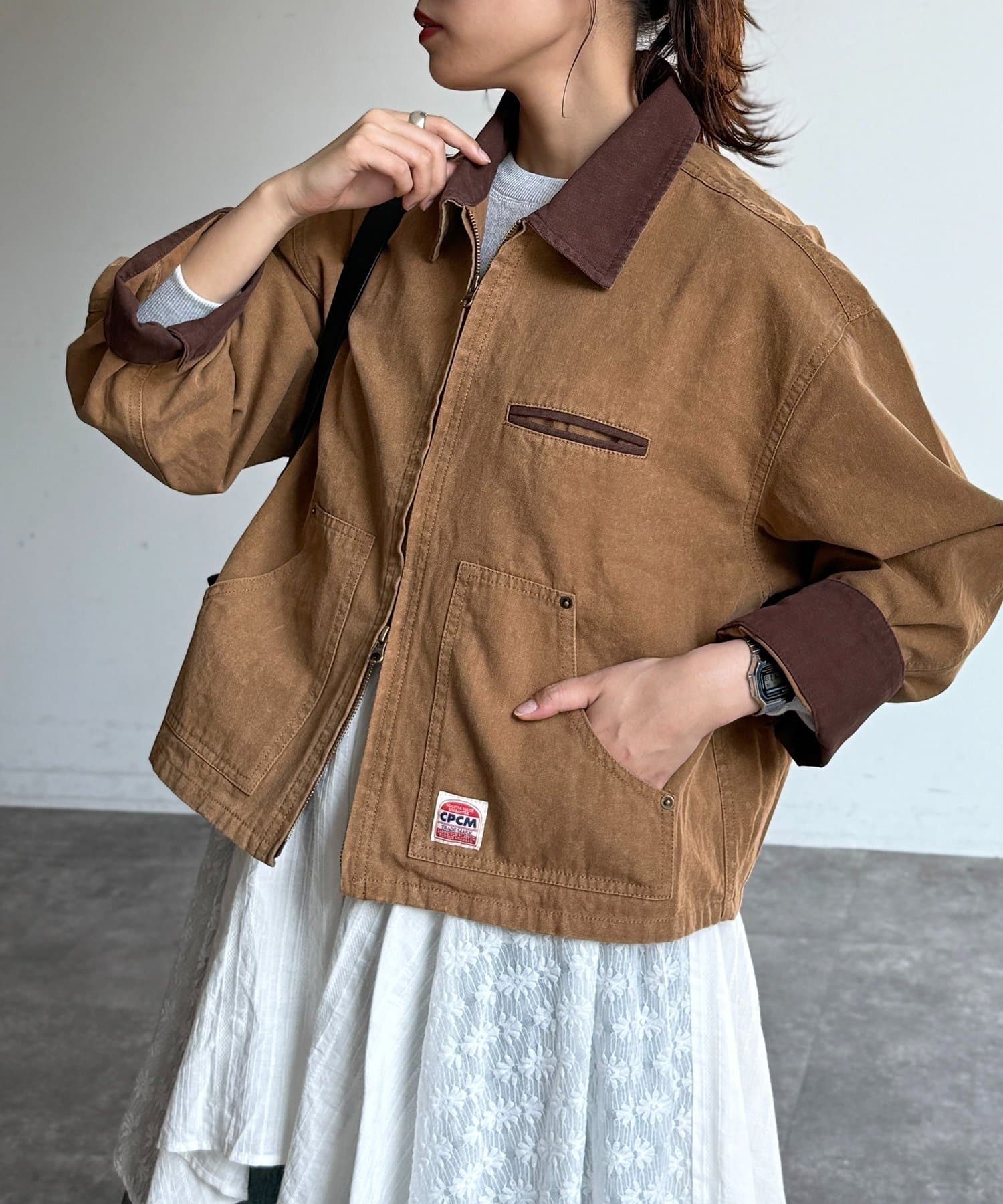 CPCM(シーピーシーエム) 襟配色ワークジャケット