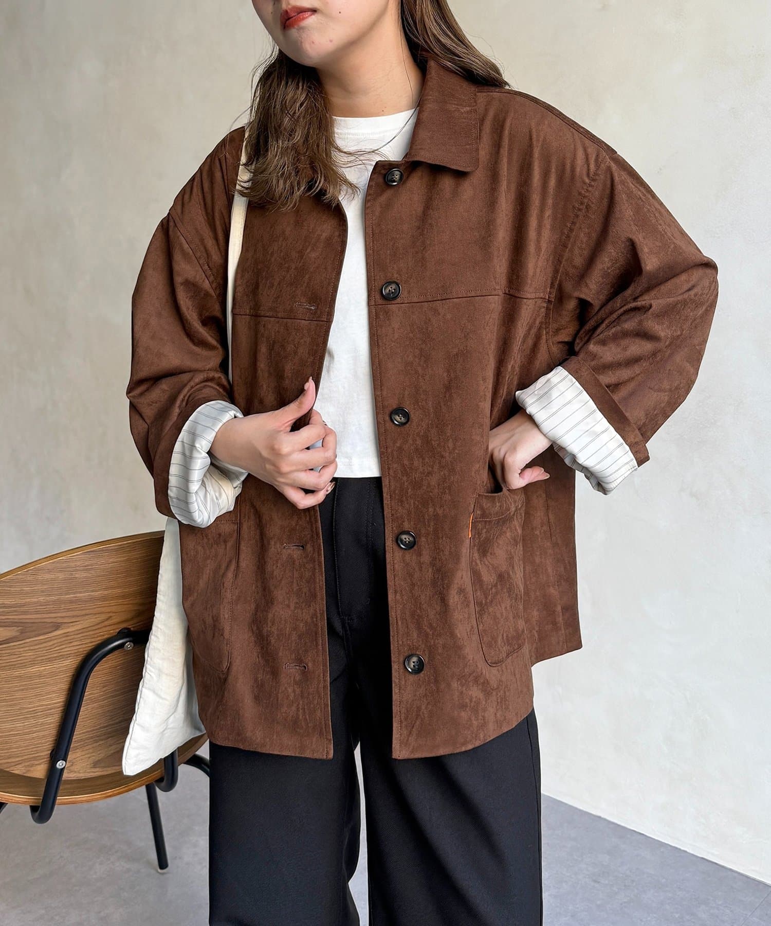 CPCM(シーピーシーエム) フェイクスエードジャケット