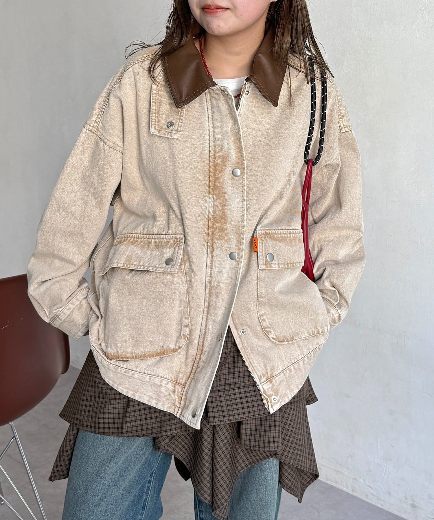 CPCM(シーピーシーエム) 襟配色ハンティングジャケット