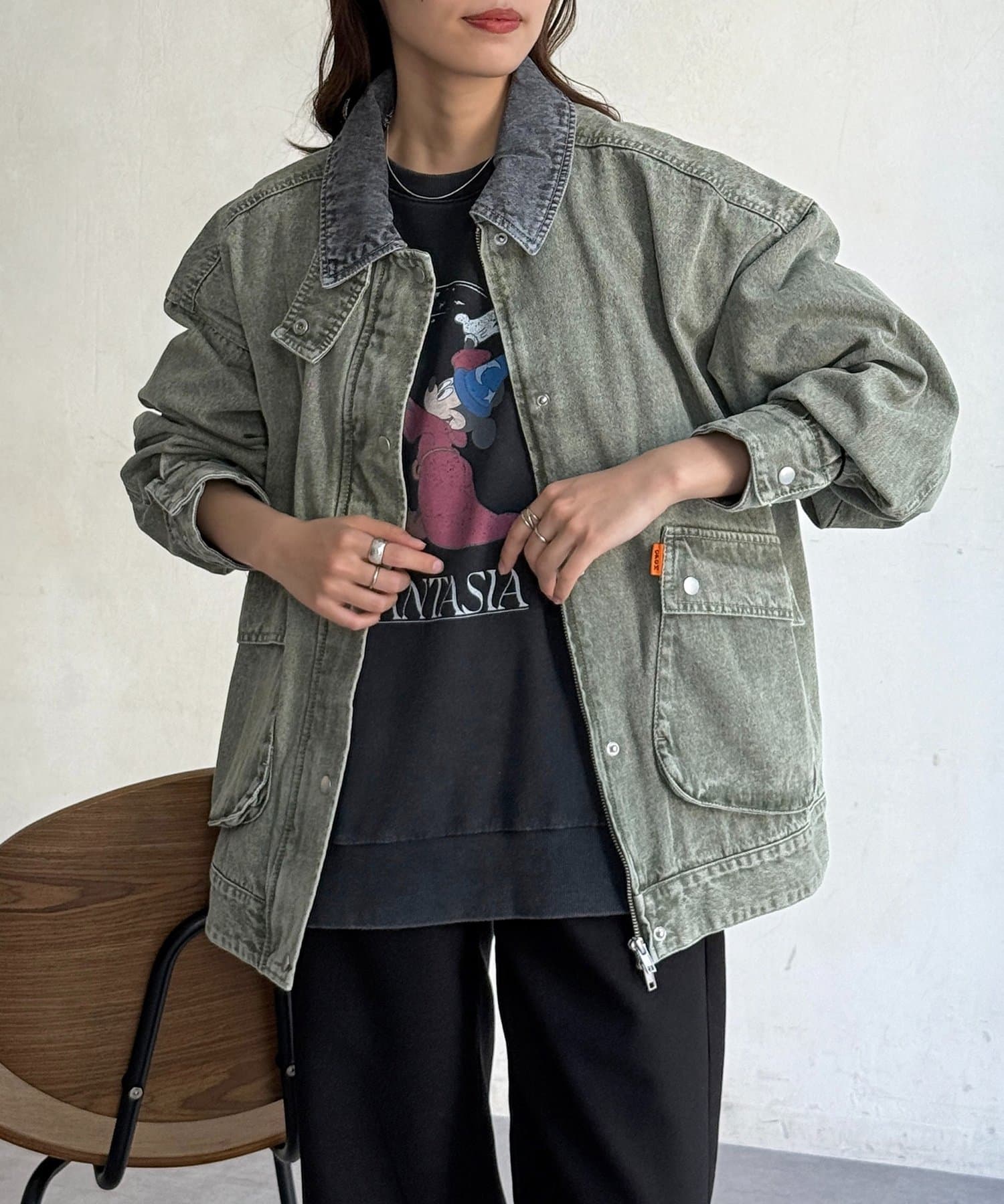 CPCM(シーピーシーエム) 襟配色ハンティングジャケット