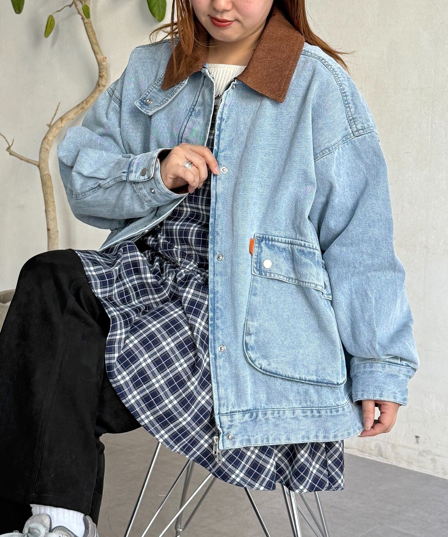 CPCM(シーピーシーエム) 襟配色ハンティングジャケット