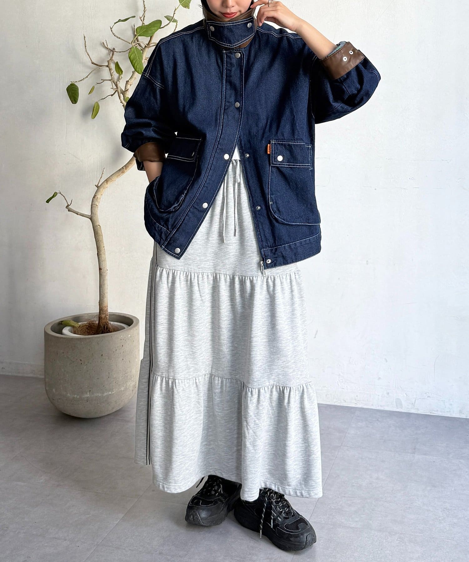 CPCM(シーピーシーエム) 襟配色ハンティングジャケット