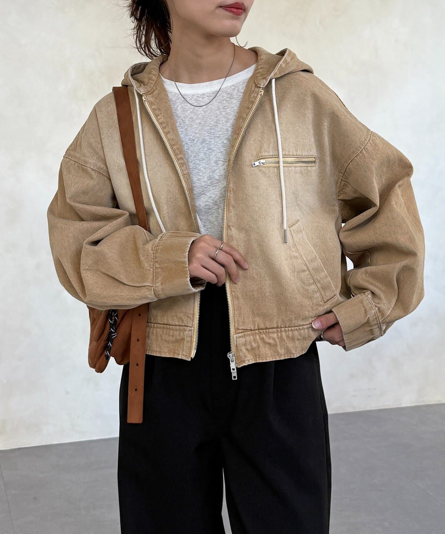 CPCM(シーピーシーエム) ダック短丈ジップパーカー