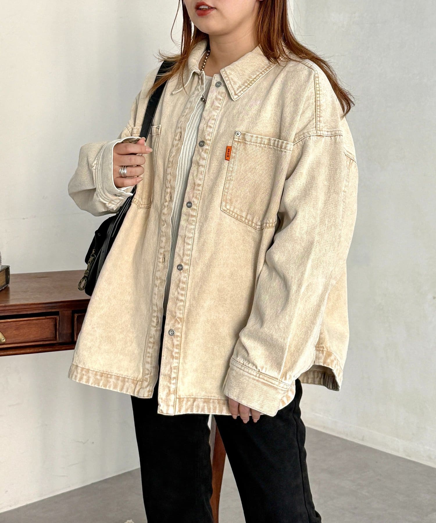 CPCM(シーピーシーエム) カラーデニムビッグシャツ