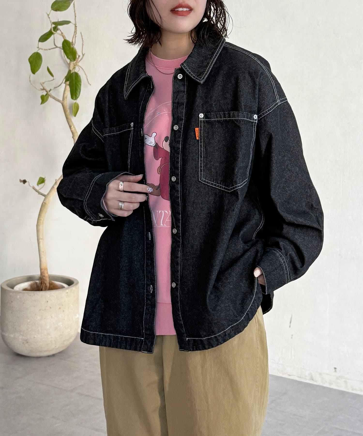 CPCM(シーピーシーエム) カラーデニムビッグシャツ