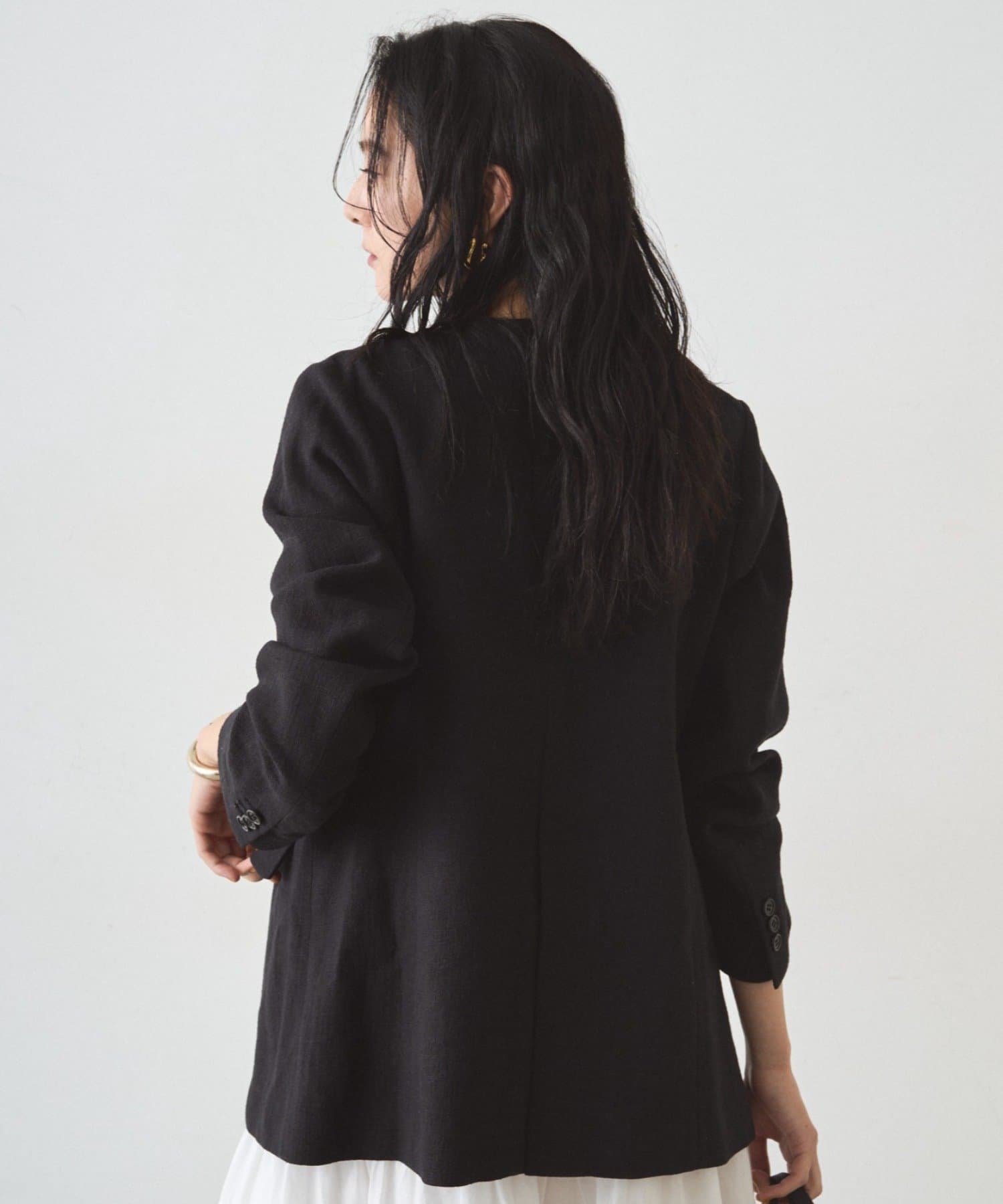 LOUNGEDRESS(ラウンジドレス) リネンノーカラージャケット