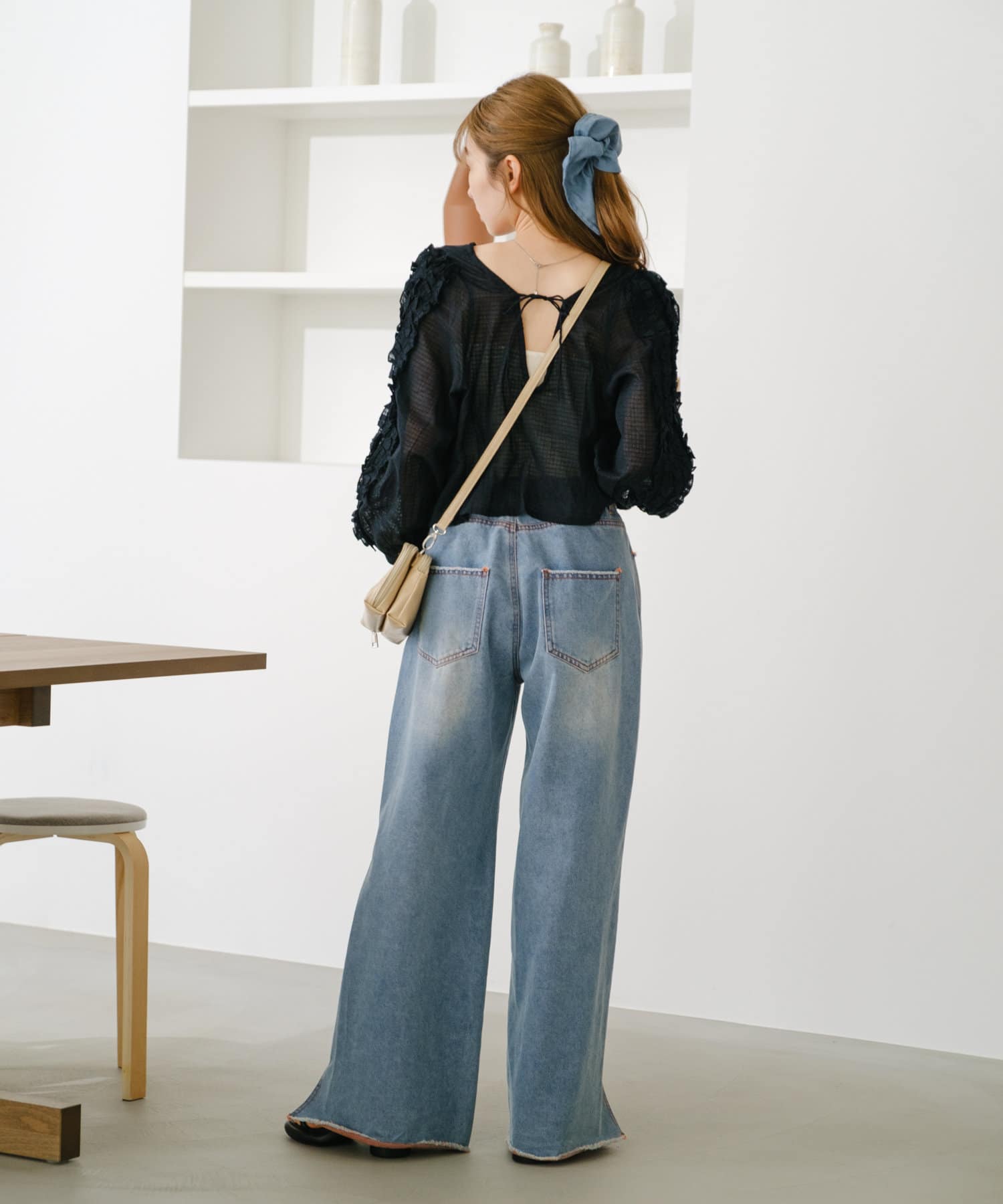 OUTLET(アウトレット) 【Kastane】インド綿フリルブラウス