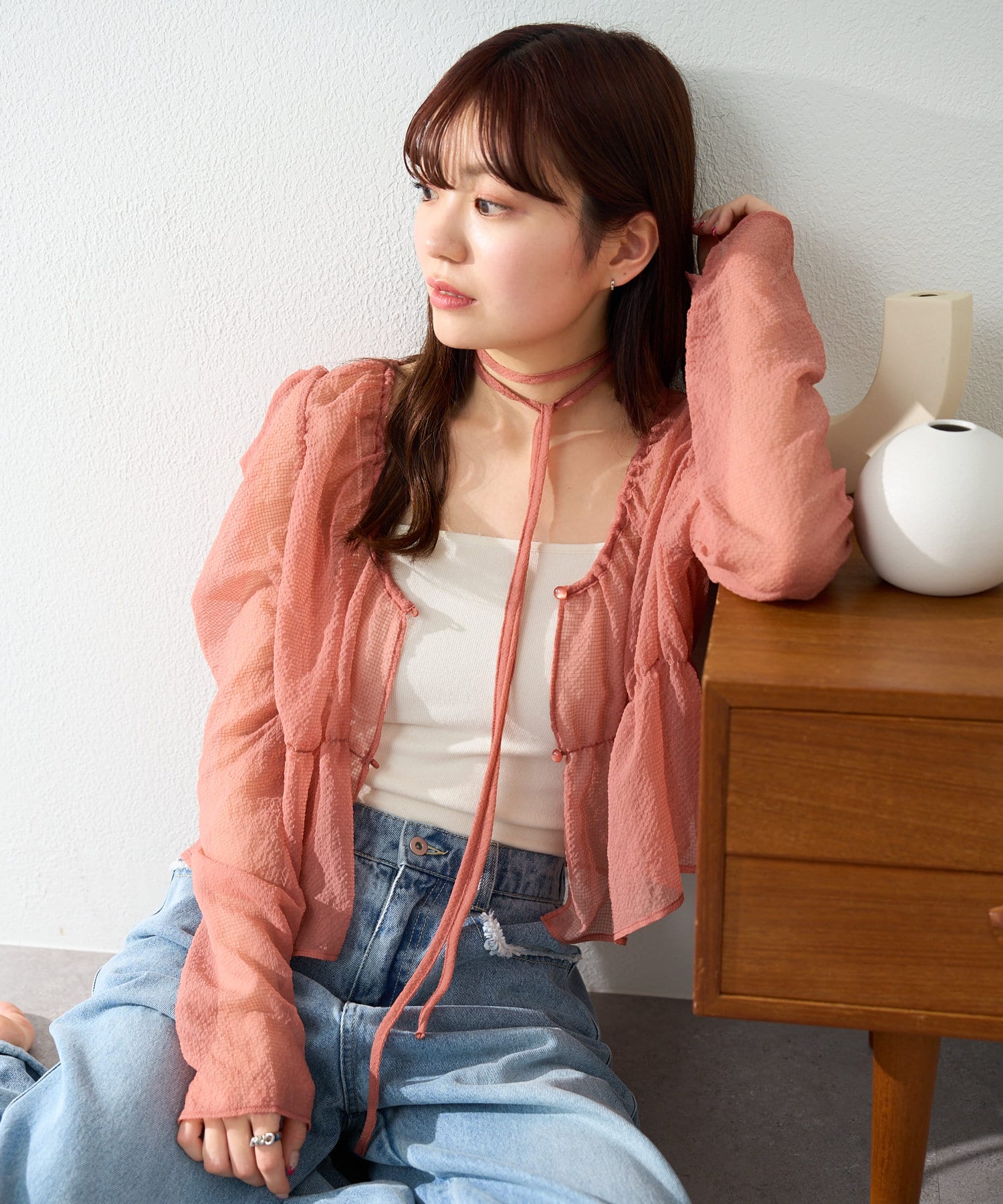 OUTLET(アウトレット) 【Kastane】チョーカー付きパワショルブラウス