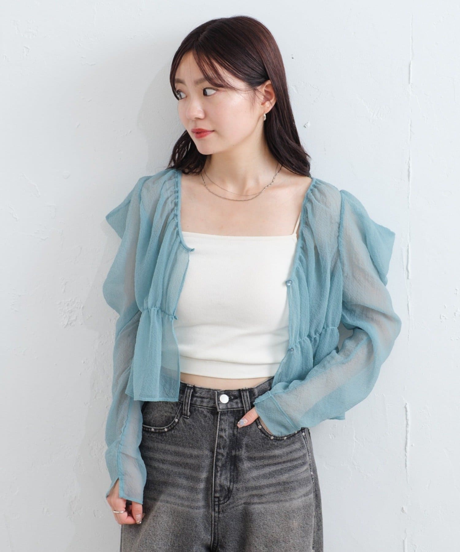 OUTLET(アウトレット) 【Kastane】チョーカー付きパワショルブラウス