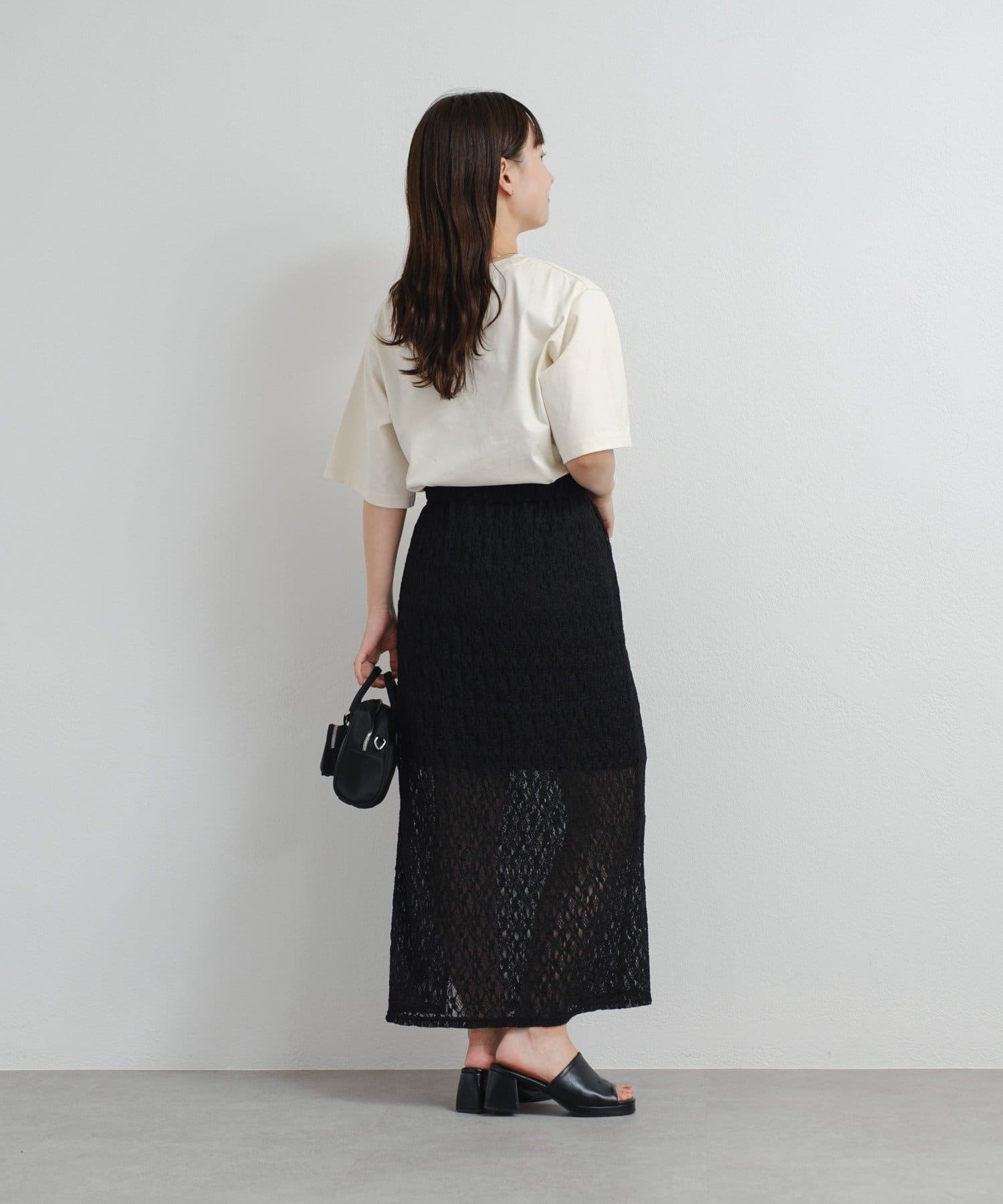 OUTLET(アウトレット) 【Kastane】B レーススリットスカート