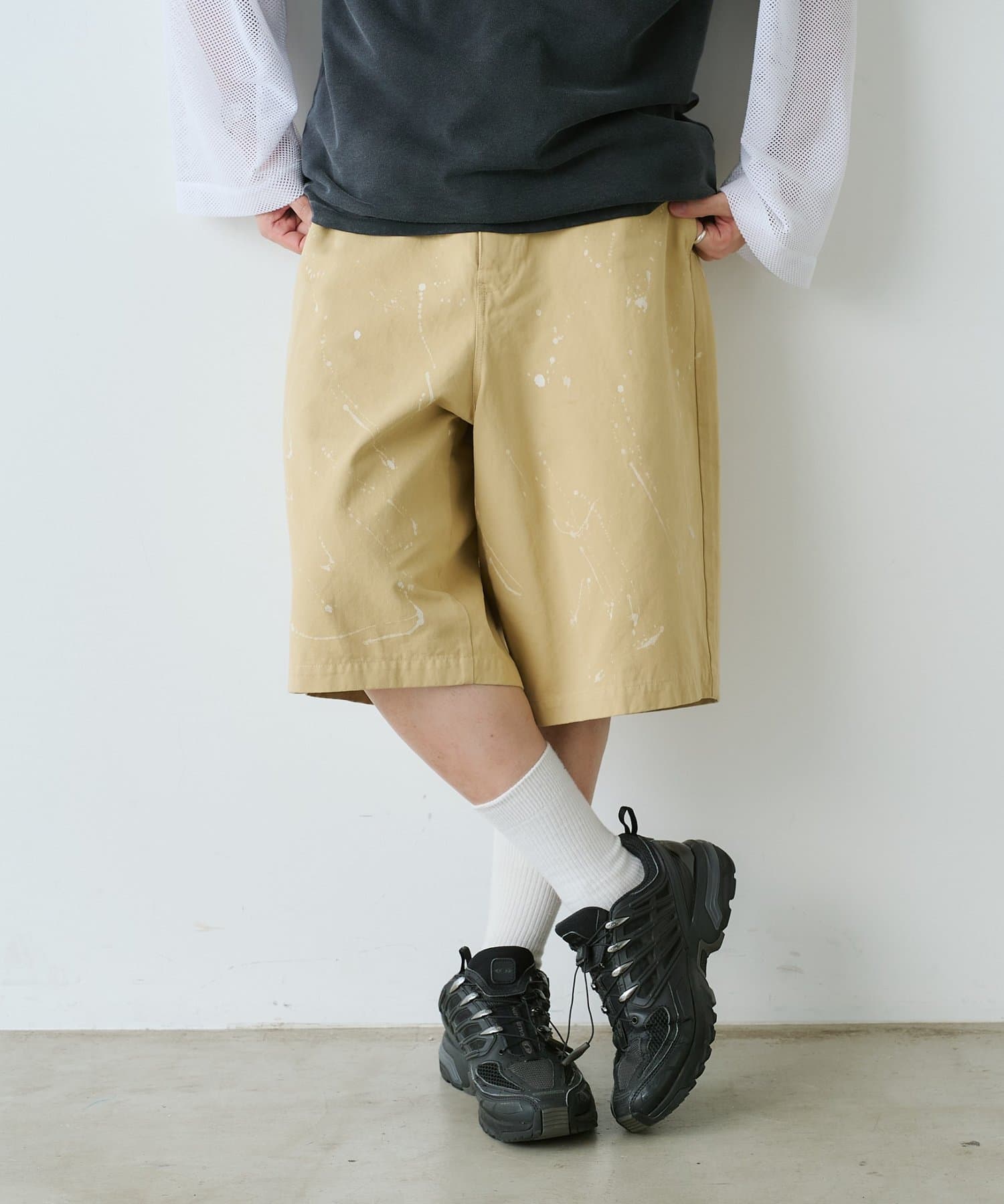 OUTLET(アウトレット) 【Kastane】ハンドぺインティングコットンツイルショーツ⋆