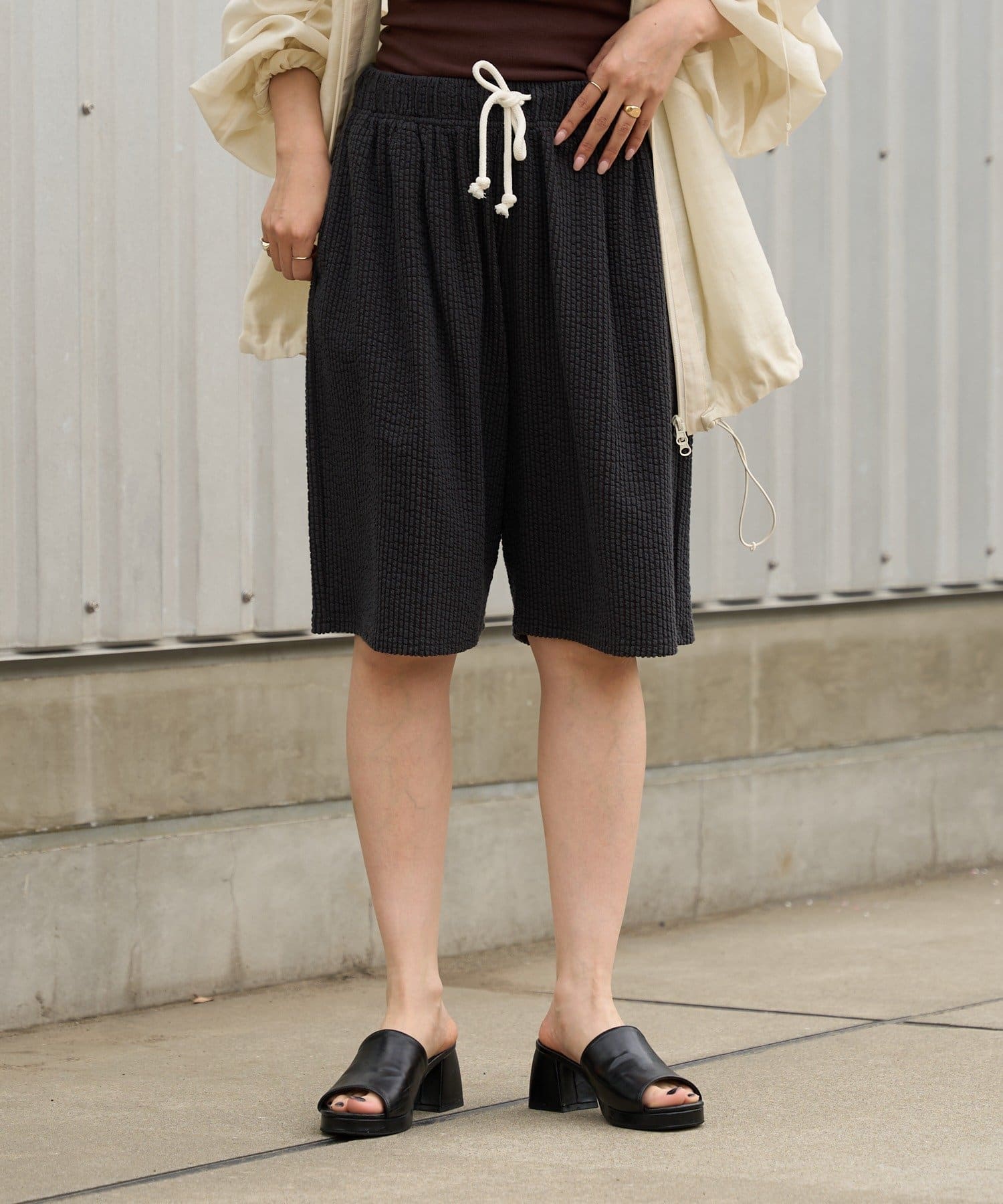 OUTLET(アウトレット) 【Kastane】ストレッチシアサッカーイージーショーツ