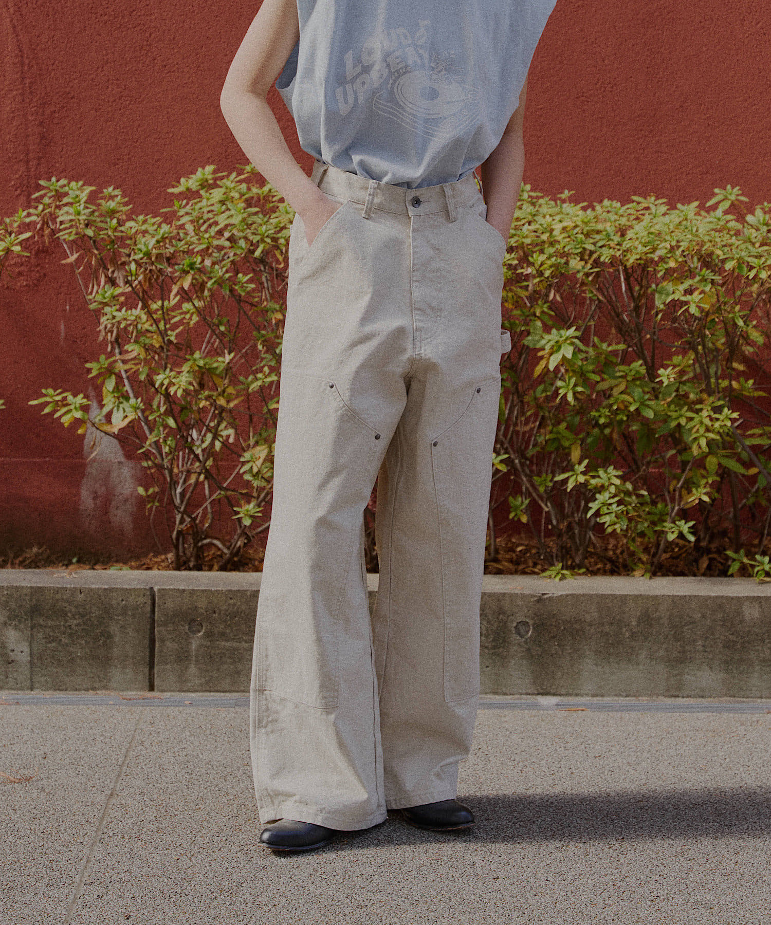 OUTLET(アウトレット) 【Kastane】ダブルニーペインターパンツ*