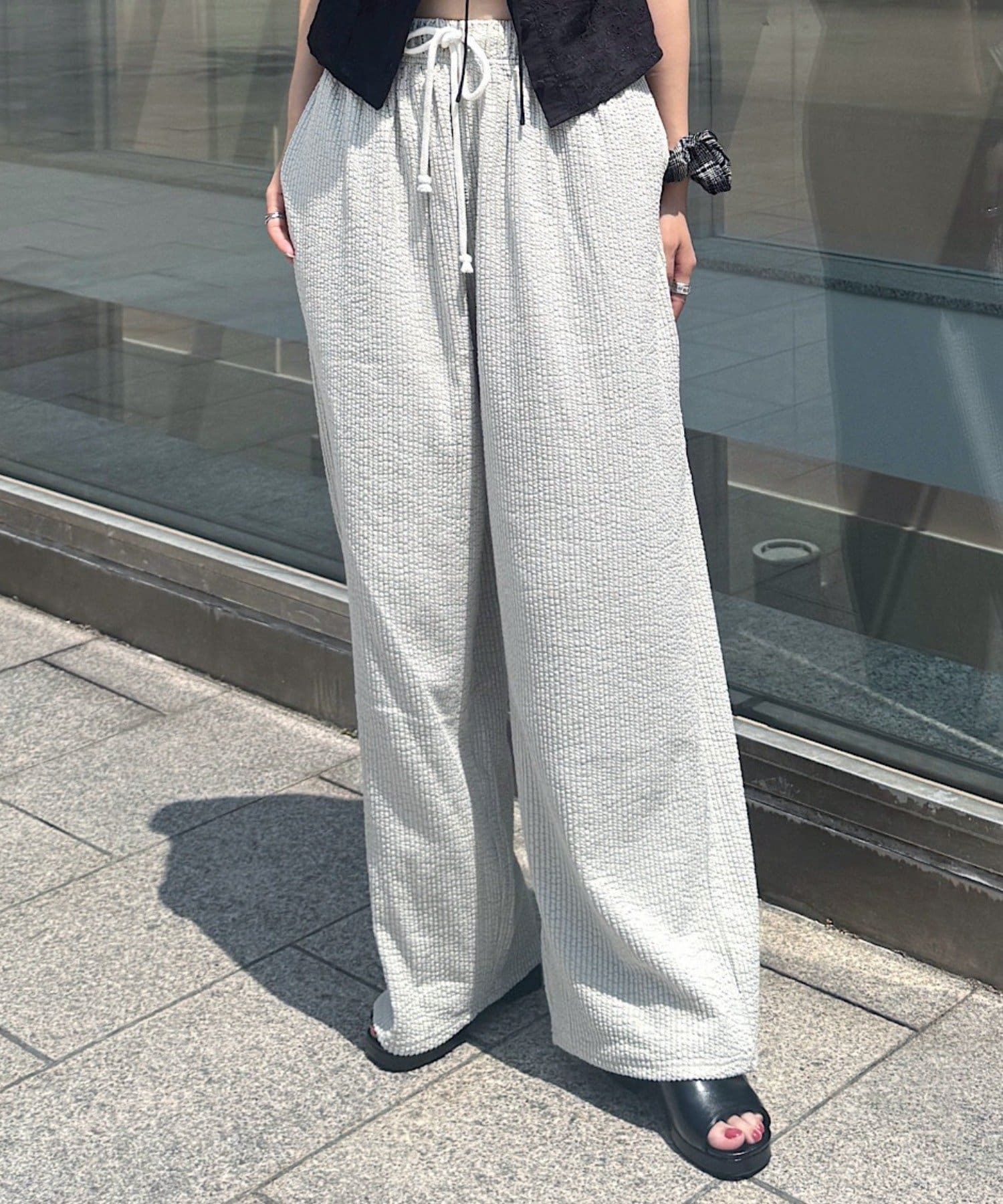 OUTLET(アウトレット) 【Kastane】ストレッチシアサッカーイージーパンツ