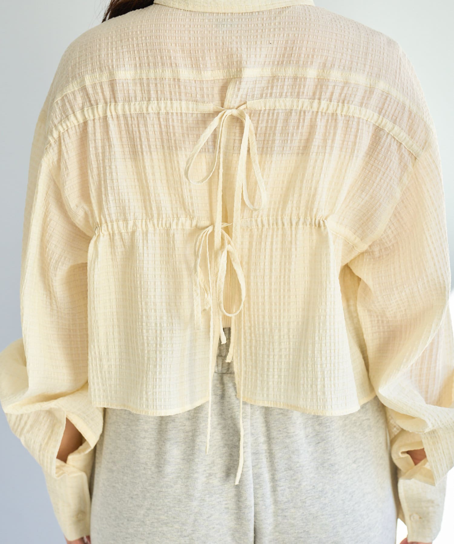 OUTLET(アウトレット) 【Kastane】ギンガムバックリボンシャツ