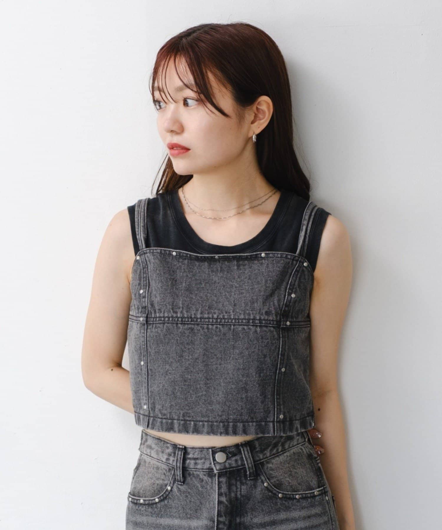 OUTLET(アウトレット) 【Kastane】スタッズデニムビスチェ