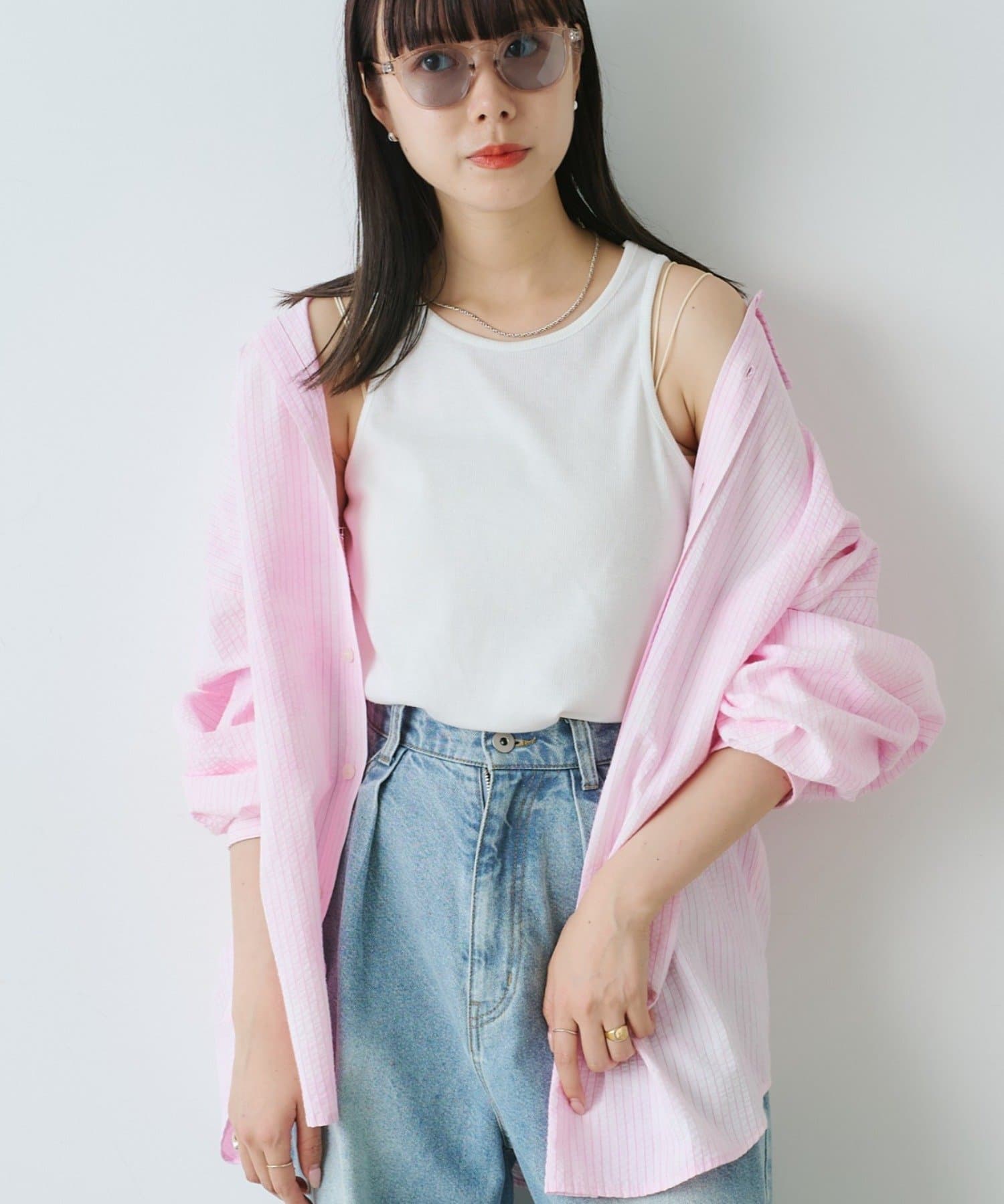 OUTLET(アウトレット) 【Kastane】ブリーチシアサッカーストライプシャツ