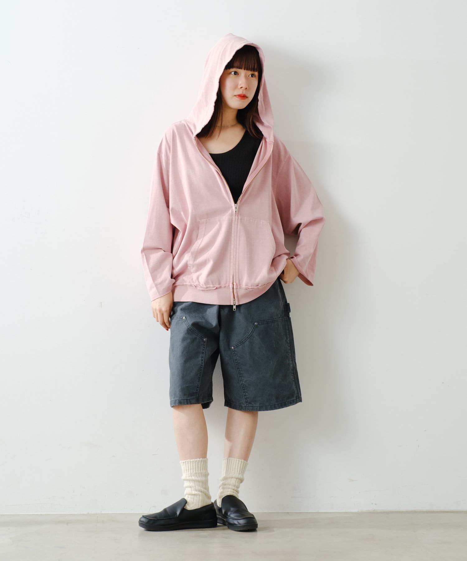 OUTLET(アウトレット) 【Kastane】ピグメントダイカットソージップパーカー