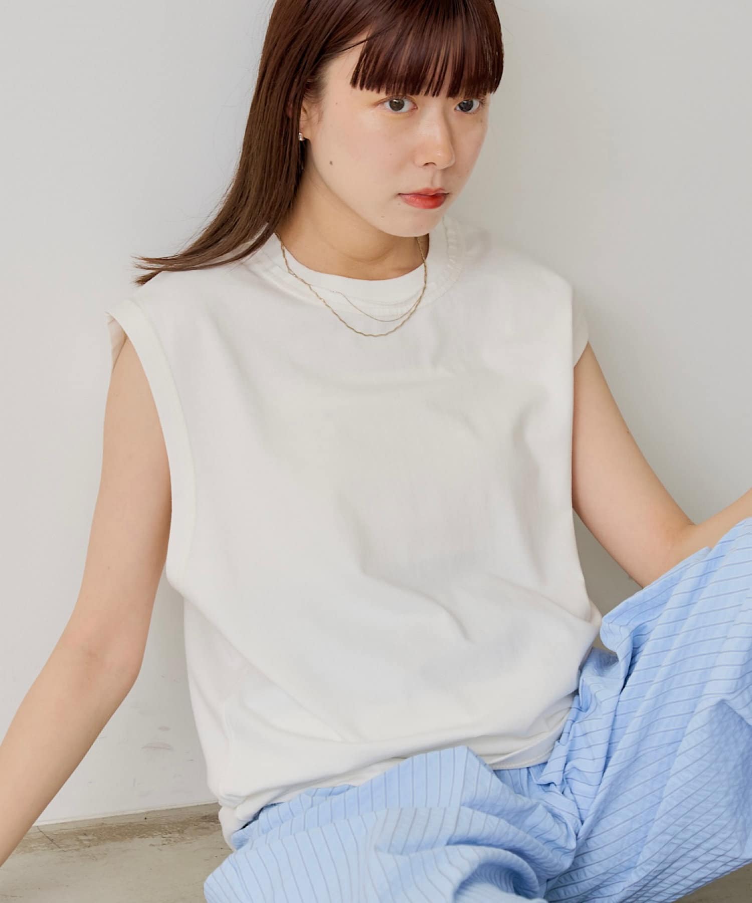 OUTLET(アウトレット) 【Kastane】サンフェードスリーブレスTシャツ