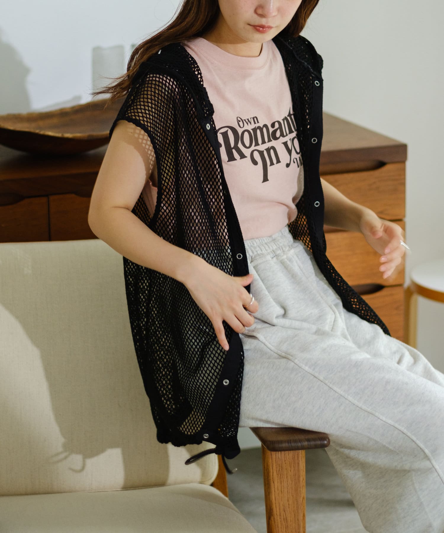 OUTLET(アウトレット) レディース 【Kastane】メッシュノースリパーカー ブラック