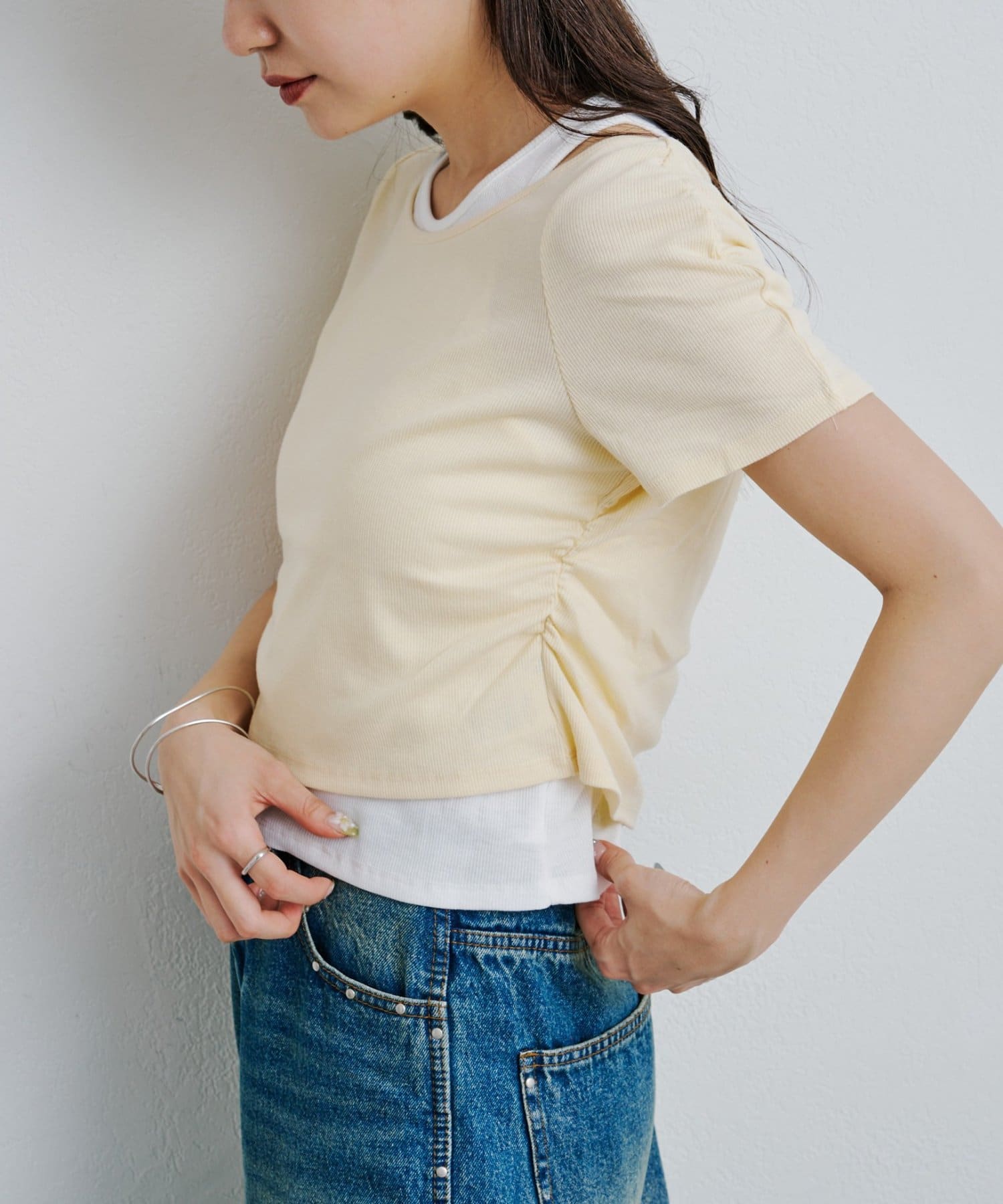 OUTLET(アウトレット) 【Kastane】リブレイヤードTEE