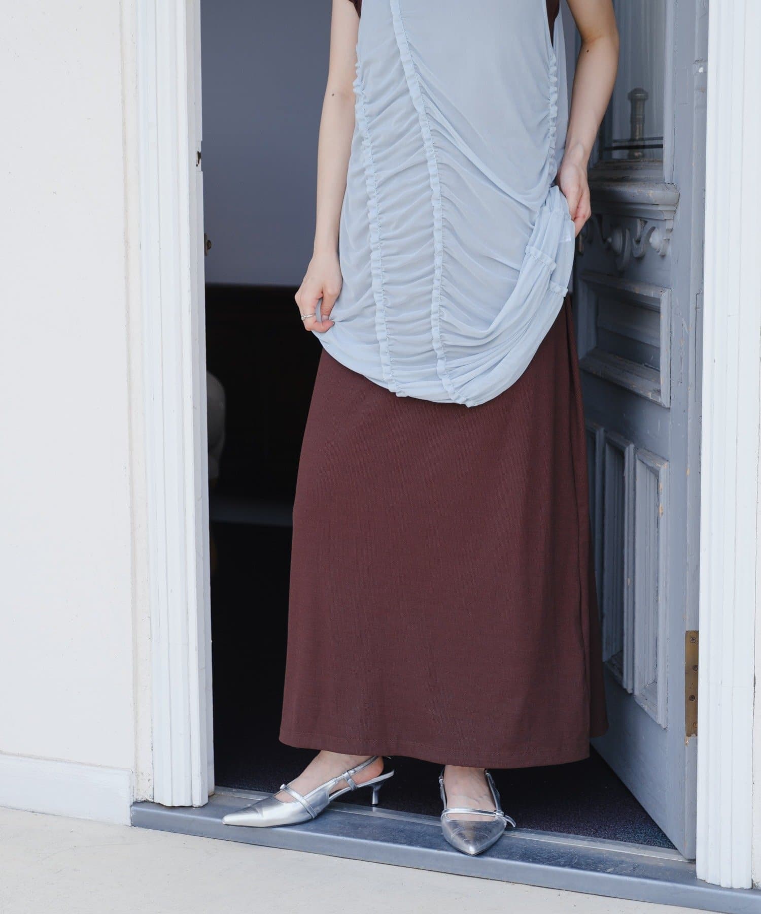 OUTLET(アウトレット) 【Kastane】シアーシャーリングワンピースSET