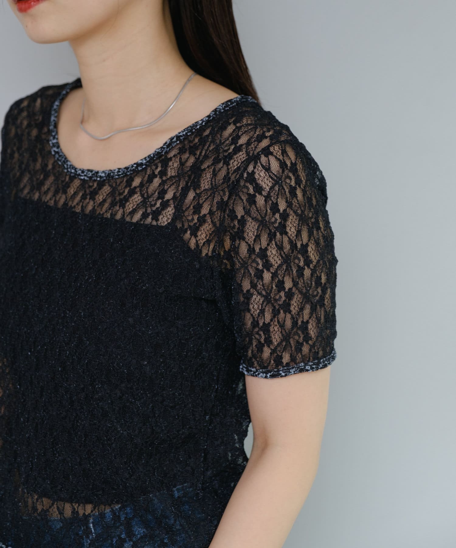 OUTLET(アウトレット) 【Kastane】レースフラワープリントTEE