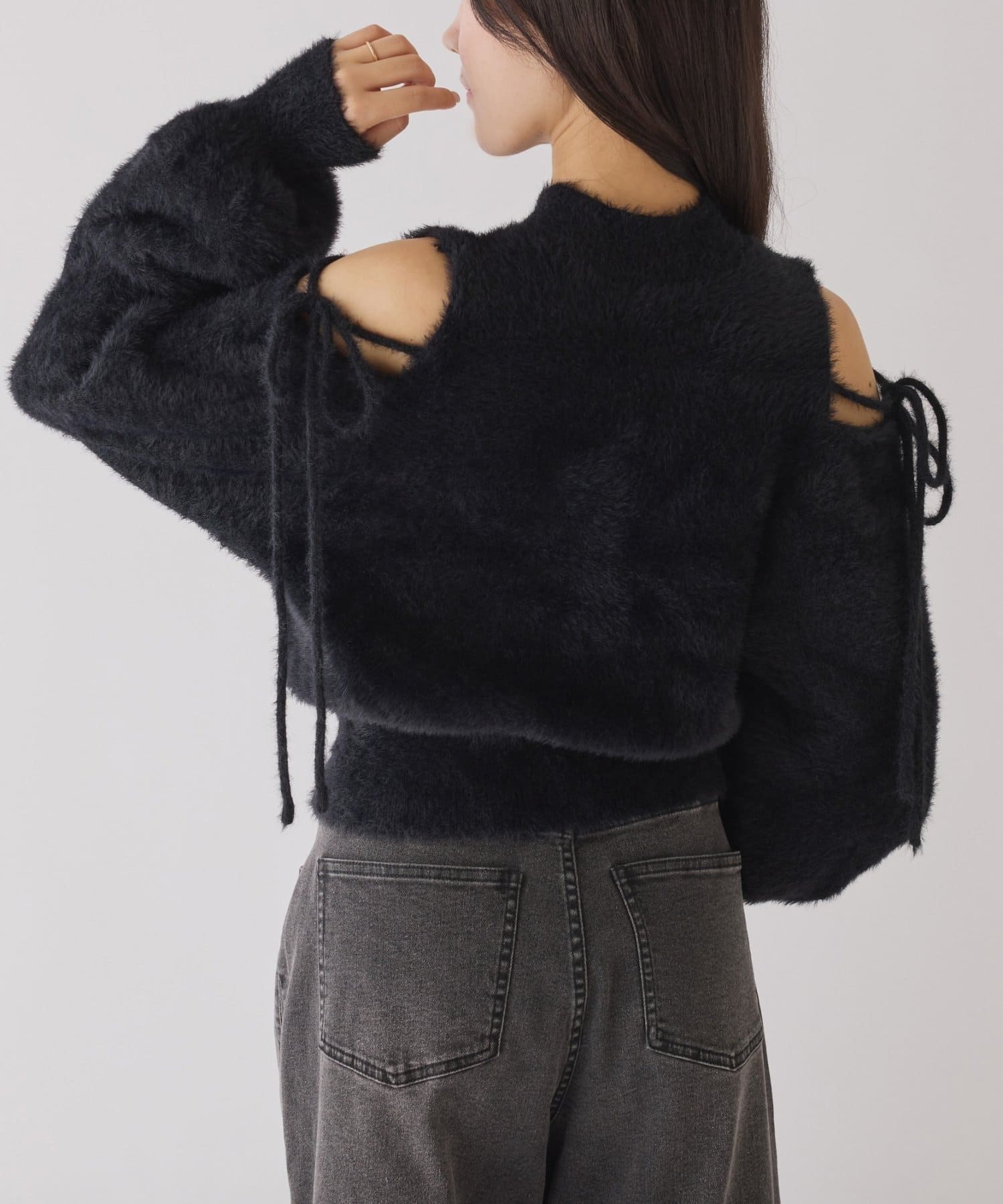 NICE CLAUP / OLIVE des OLIVE OUTLET(ナイスクラップ  / オリーブ デ オリーブ アウトレット) 【one after another】2way肩あきシャギーニット