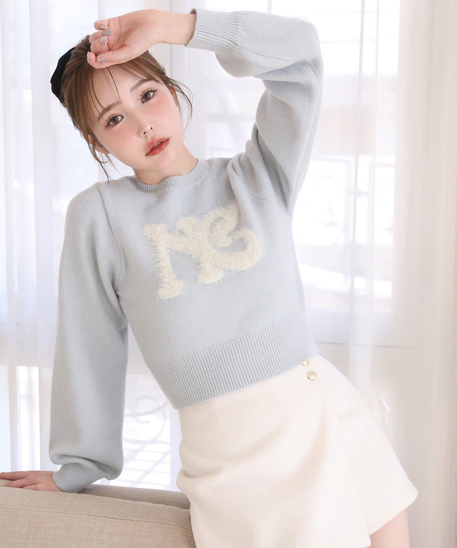 one after another NICE CLAUP(ワンアフターアナザー ナイスクラップ) ロゴアソートニット