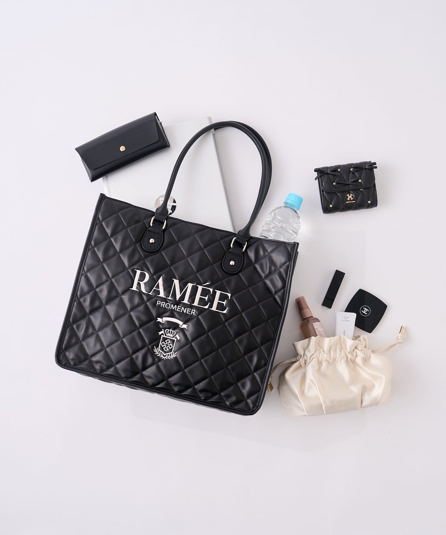 one after another NICE CLAUP(ワンアフターアナザー ナイスクラップ) 【WEB限定リバイバル】ロゴ刺しゅう入りキルティングトートバッグ