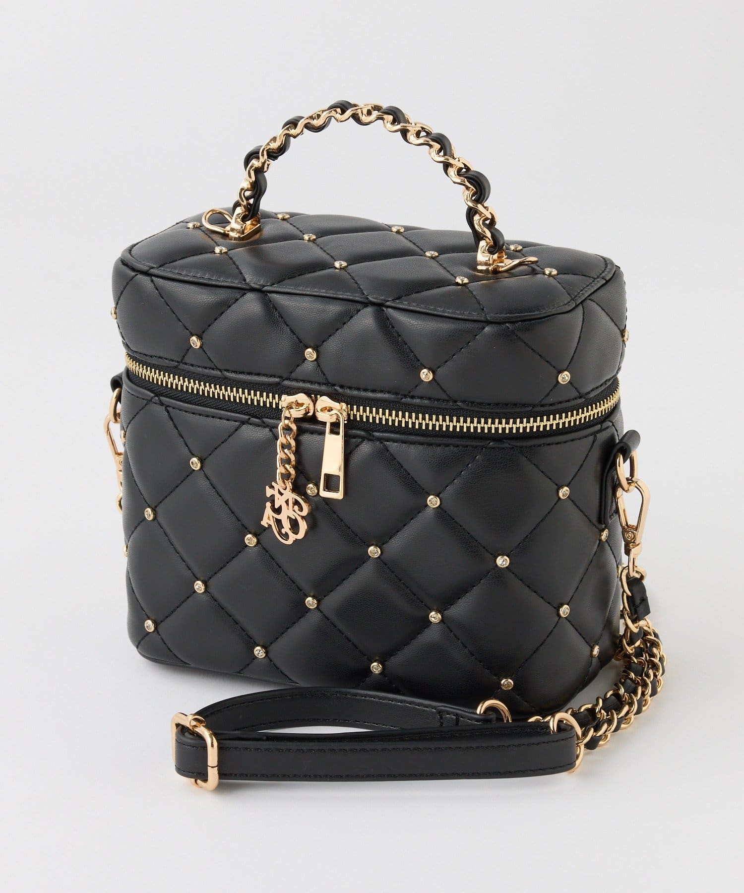 one after another NICE CLAUP(ワンアフターアナザー ナイスクラップ) WEB限定/チャーム付きキルティングバニティバッグ