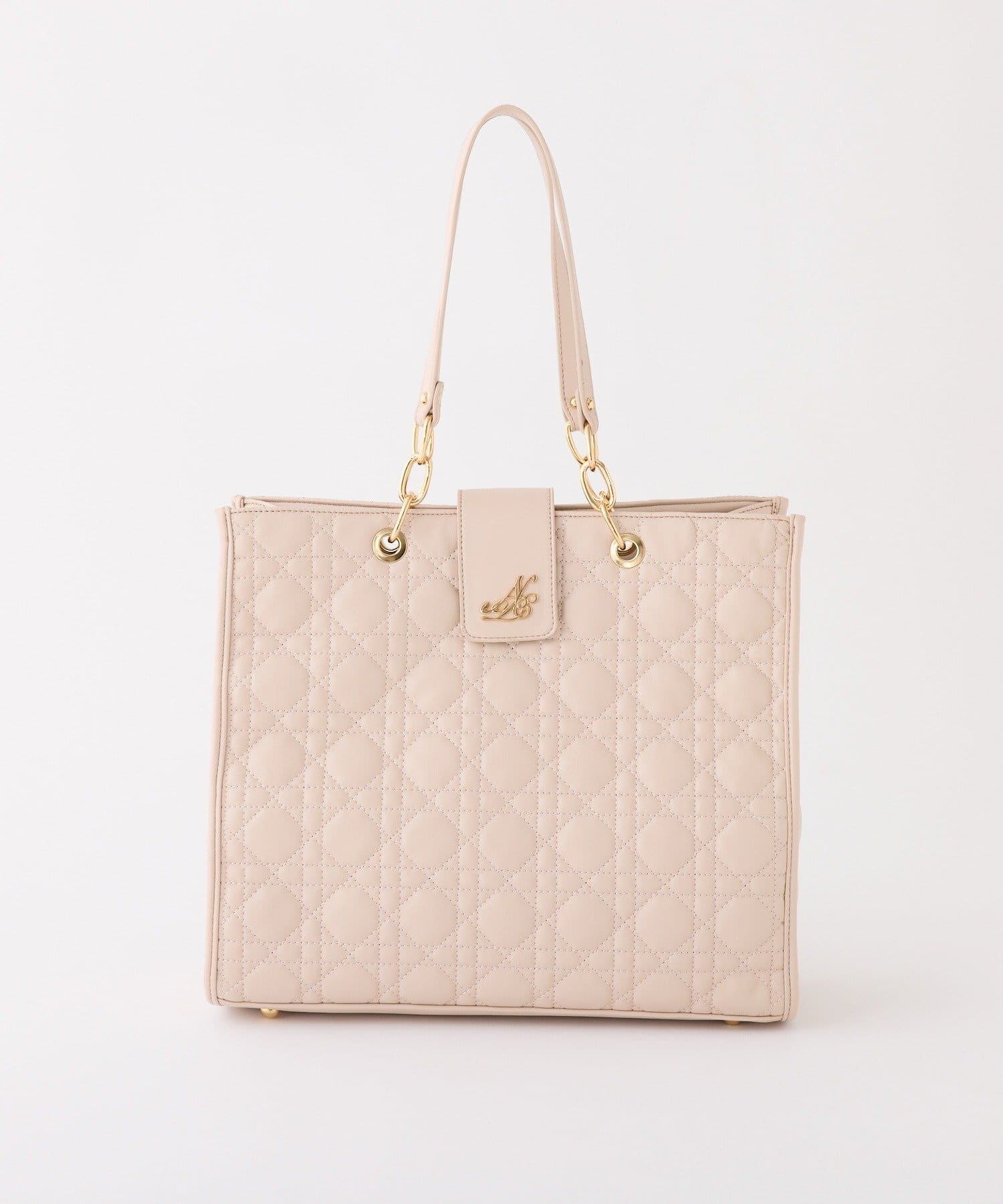 one after another NICE CLAUP(ワンアフターアナザー ナイスクラップ) 【WEB限定リバイバル】エンブレム付きキルティングキャリーオントート