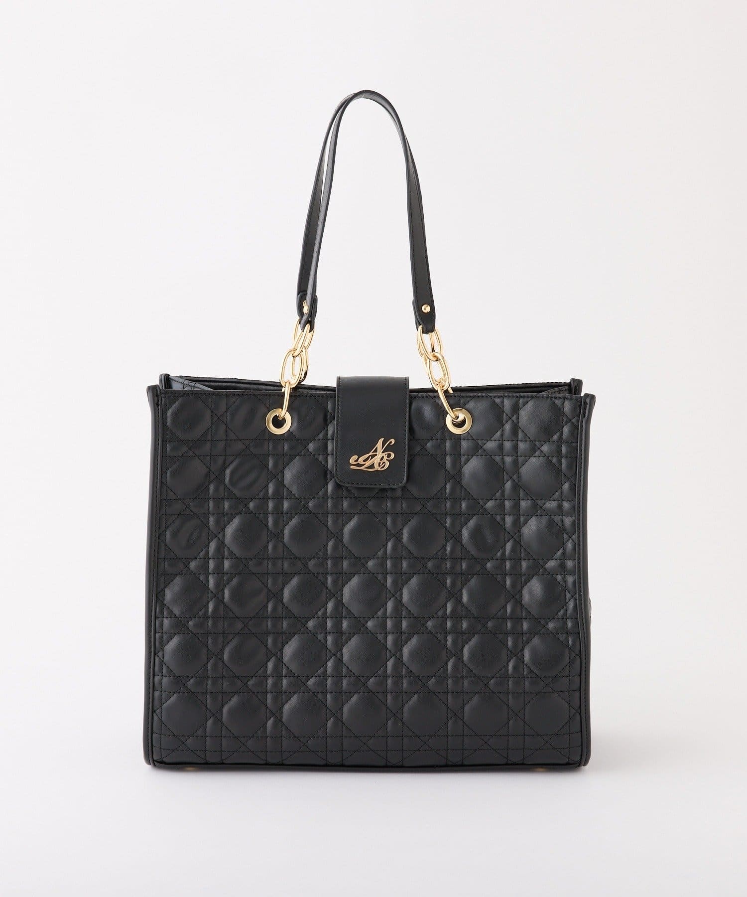 one after another NICE CLAUP(ワンアフターアナザー ナイスクラップ) 【WEB限定リバイバル】エンブレム付きキルティングキャリーオントート