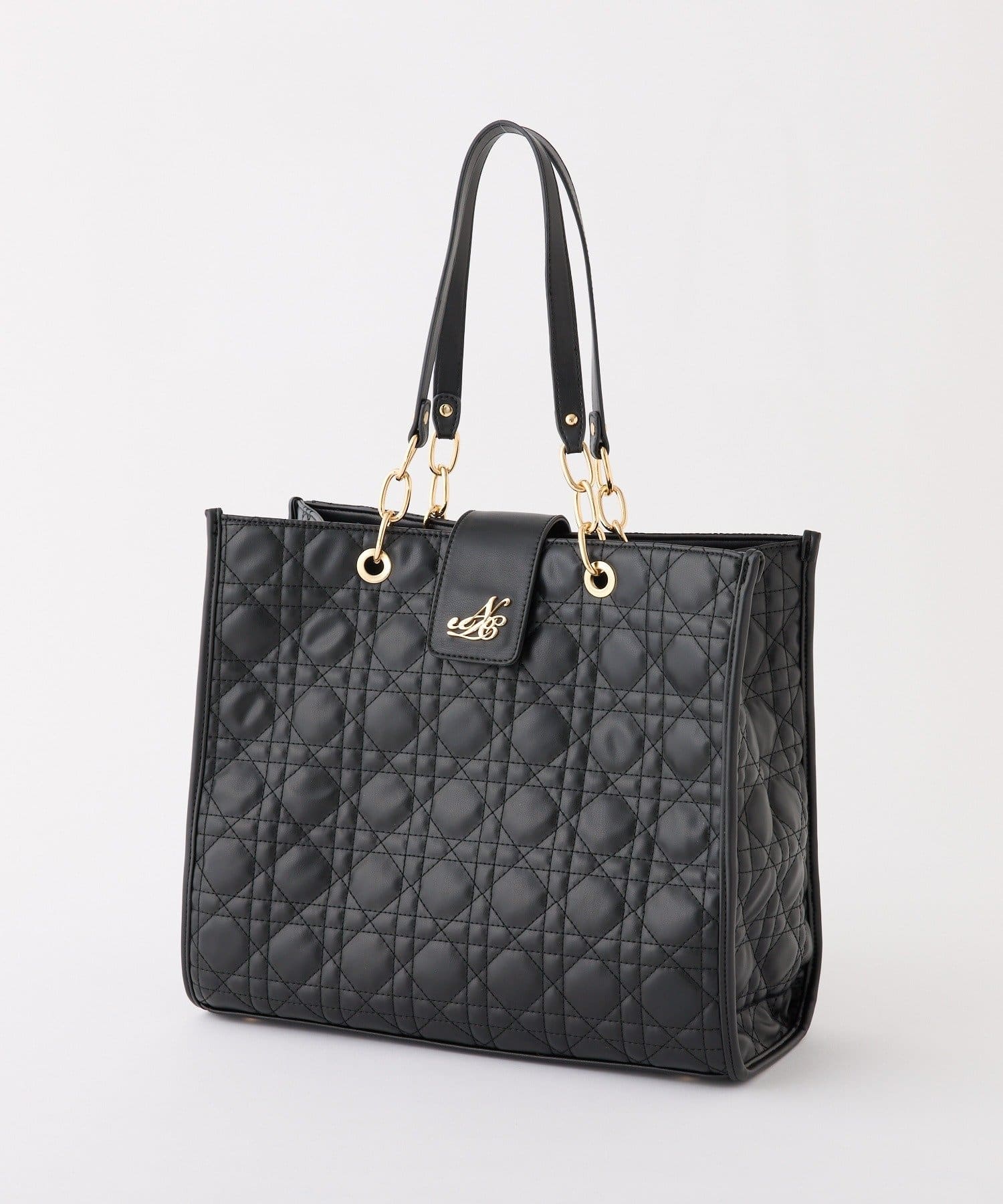 one after another NICE CLAUP(ワンアフターアナザー ナイスクラップ) 【WEB限定リバイバル】エンブレム付きキルティングキャリーオントート