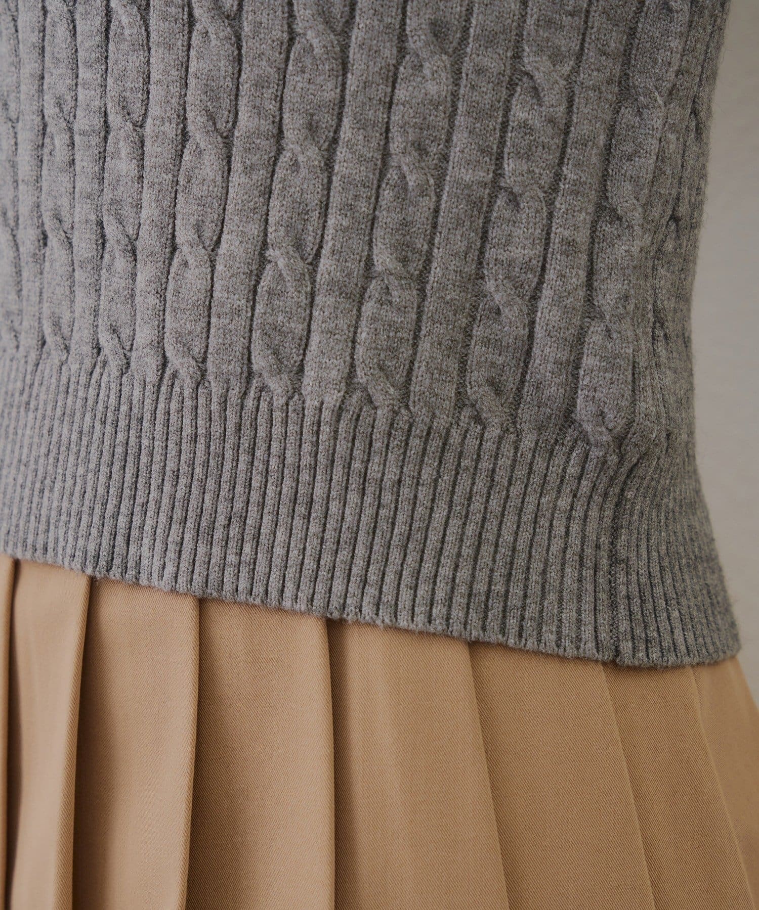 NICE CLAUP / OLIVE des OLIVE OUTLET(ナイスクラップ  / オリーブ デ オリーブ アウトレット) 【RMAF】2枚衿ケーブルポロニット