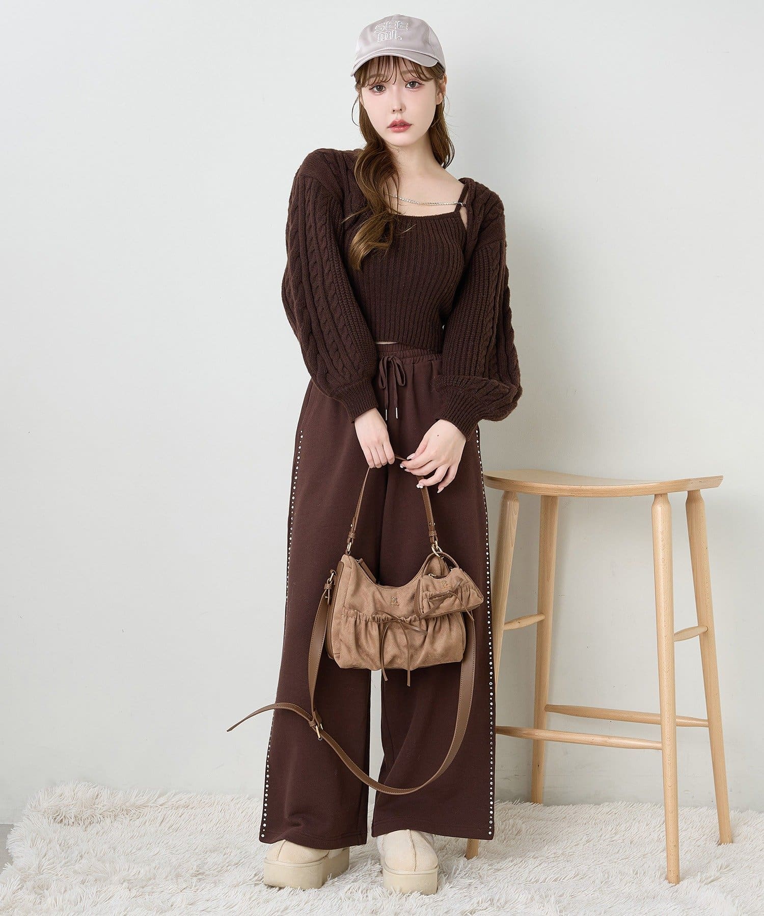 one after another NICE CLAUP(ワンアフターアナザー ナイスクラップ) ケーブルニットアンサンブル