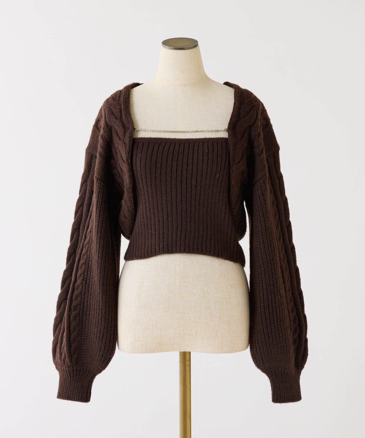 one after another NICE CLAUP(ワンアフターアナザー ナイスクラップ) ケーブルニットアンサンブル