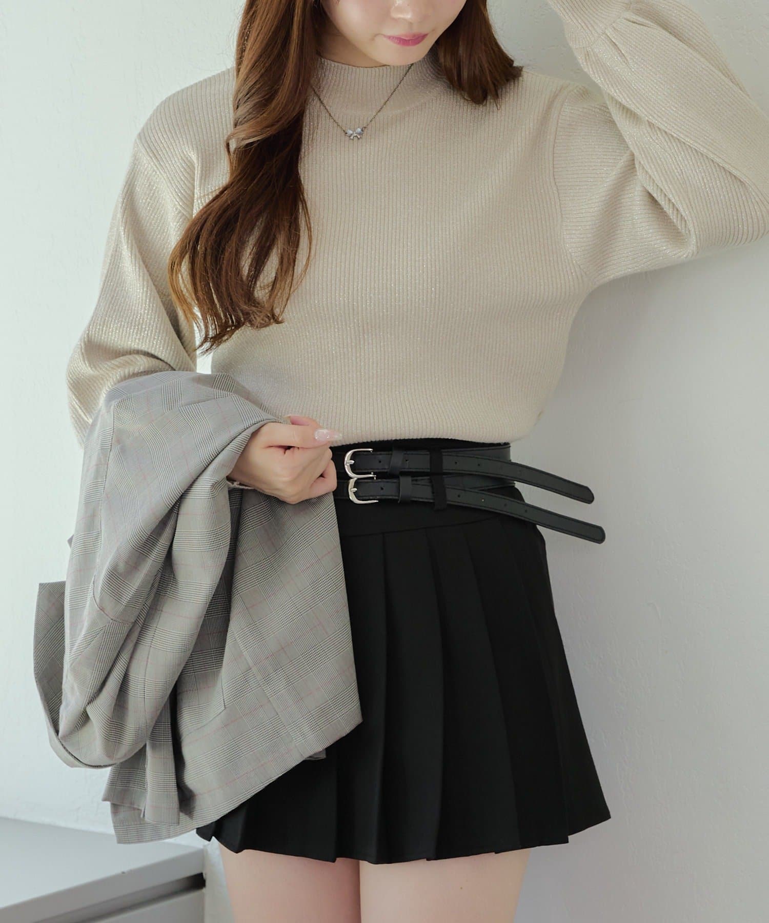 NICE CLAUP / OLIVE des OLIVE OUTLET(ナイスクラップ  / オリーブ デ オリーブ アウトレット) 【RMAF】ラメリブニット