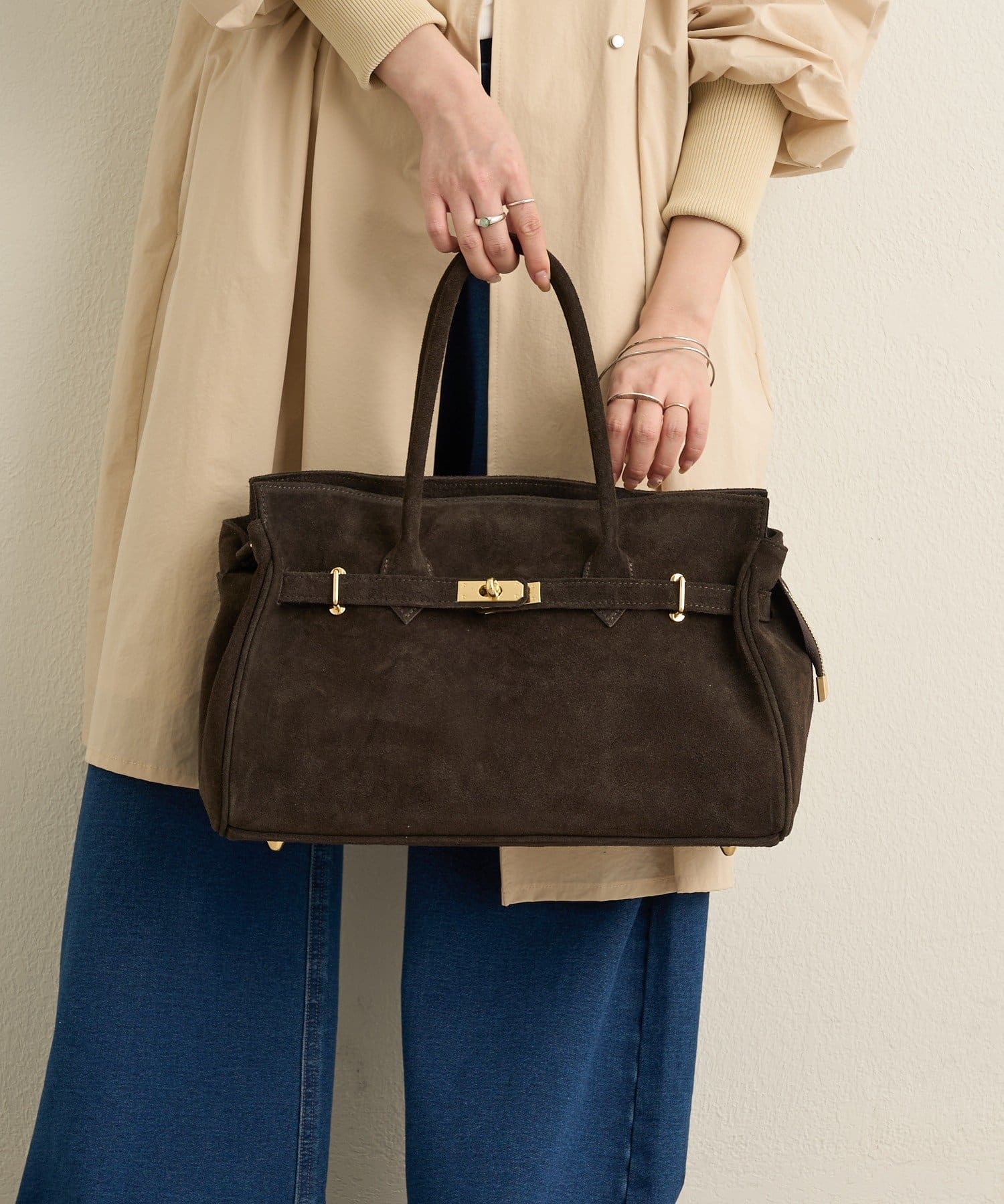 Omekashi(オメカシ) 【MILLELA FIRENZE】スエードハンドバッグ