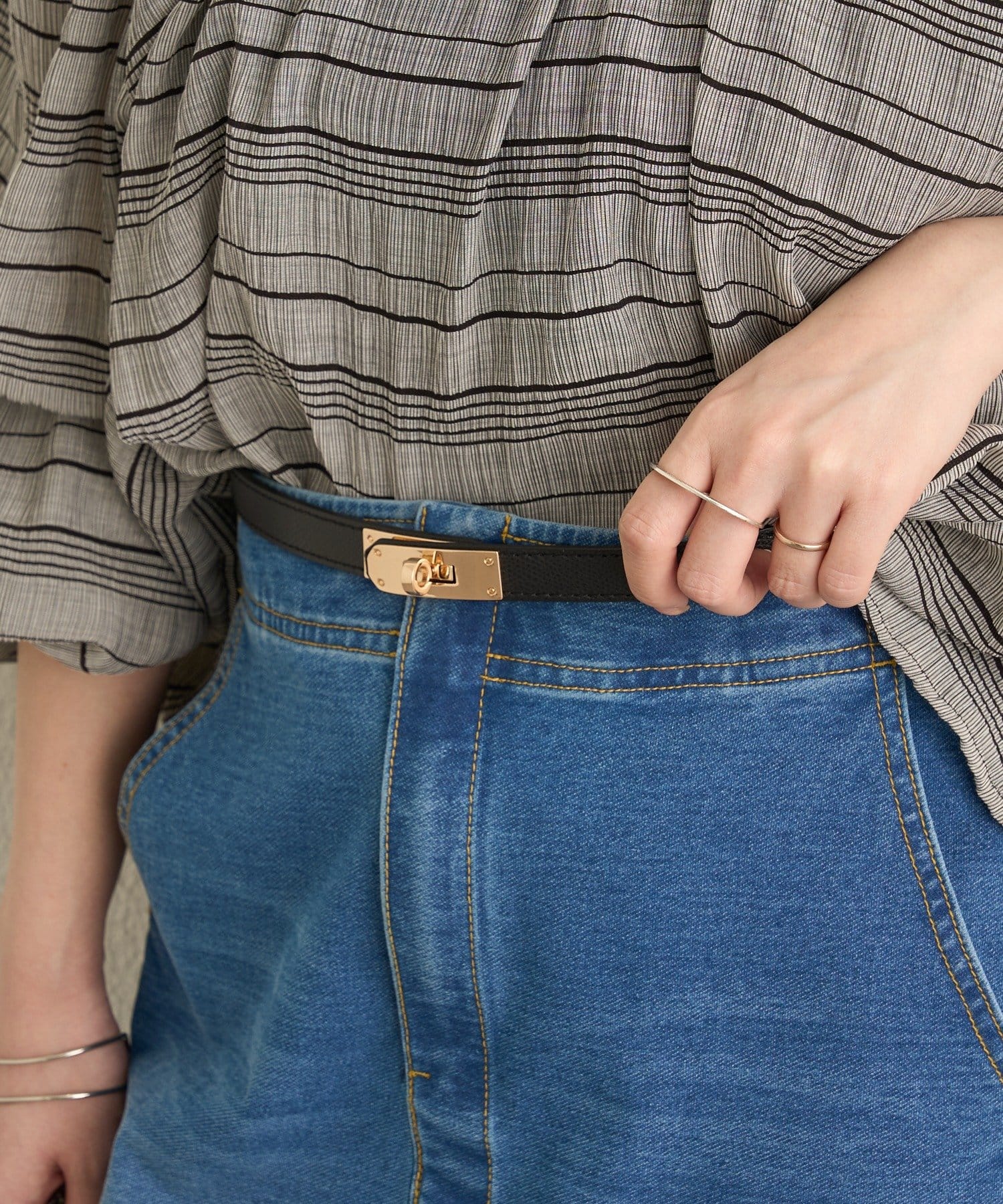 Omekashi(オメカシ) 【MILLELA FIRENZE】金具付きレザーベルト