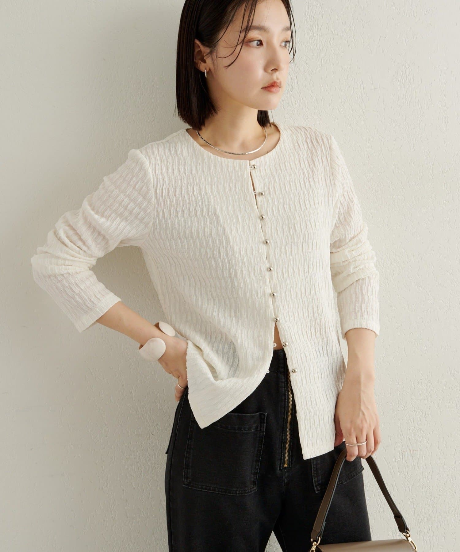 Omekashi(オメカシ) SILVER釦カーディガン