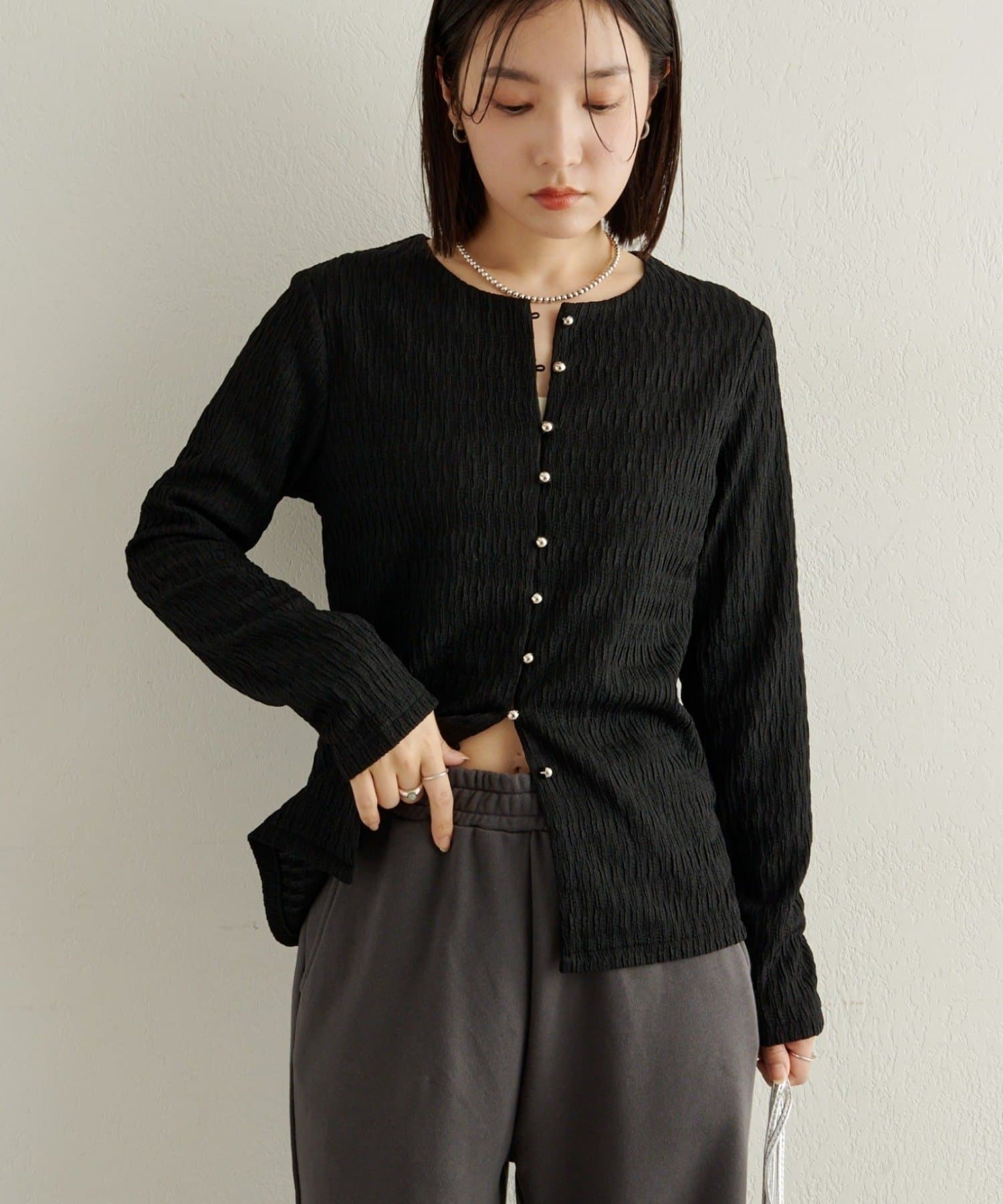 Omekashi(オメカシ) SILVER釦カーディガン