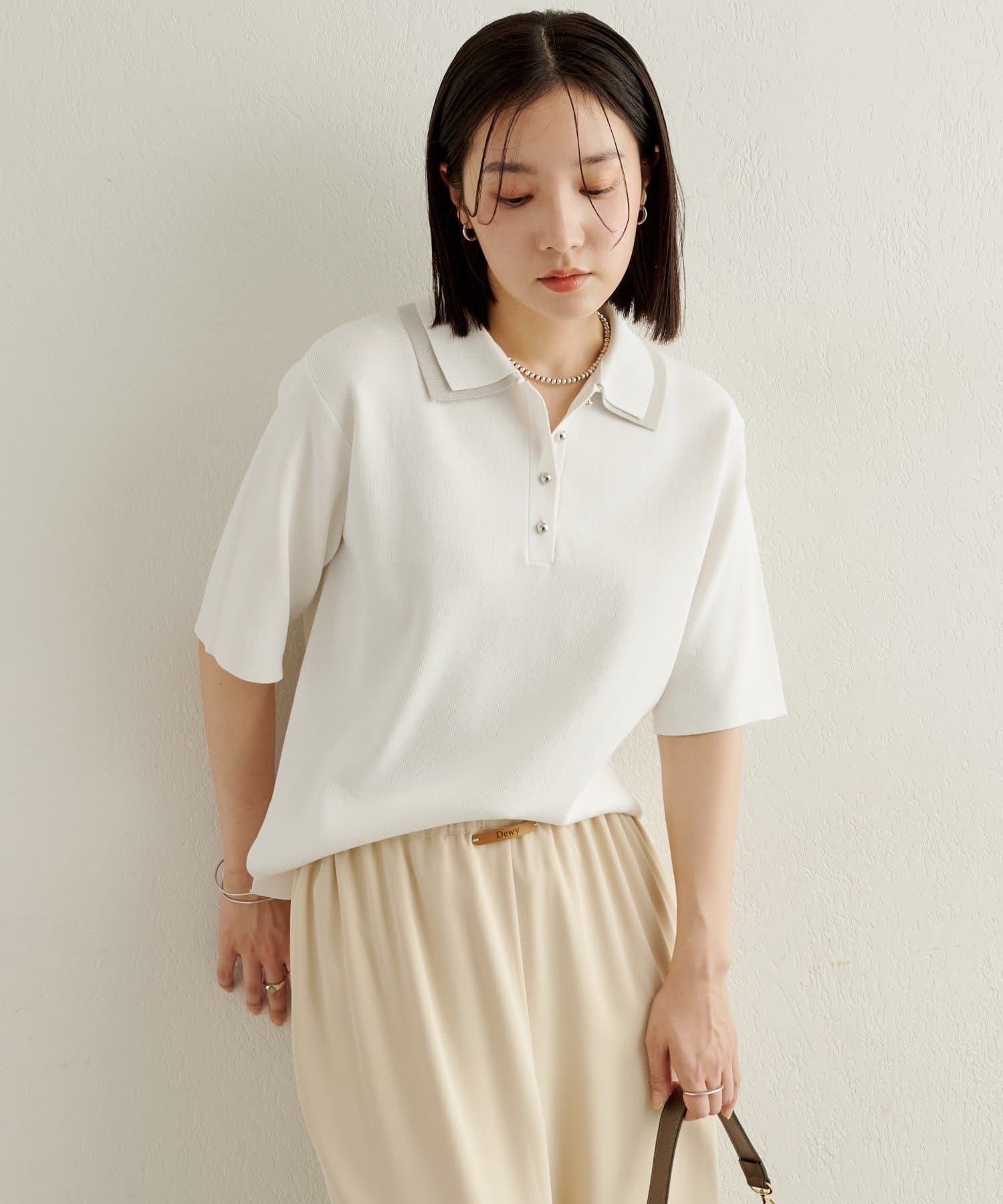 Omekashi(オメカシ) バイカラーポロニット