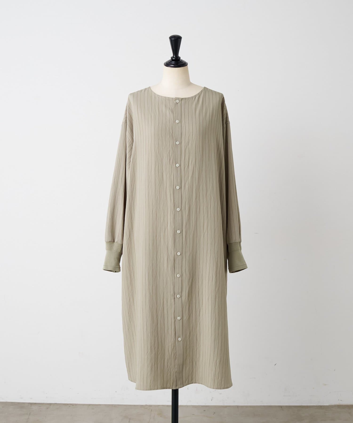 BEARDSLEY(ビアズリー) 袖口ニットシャツワンピース