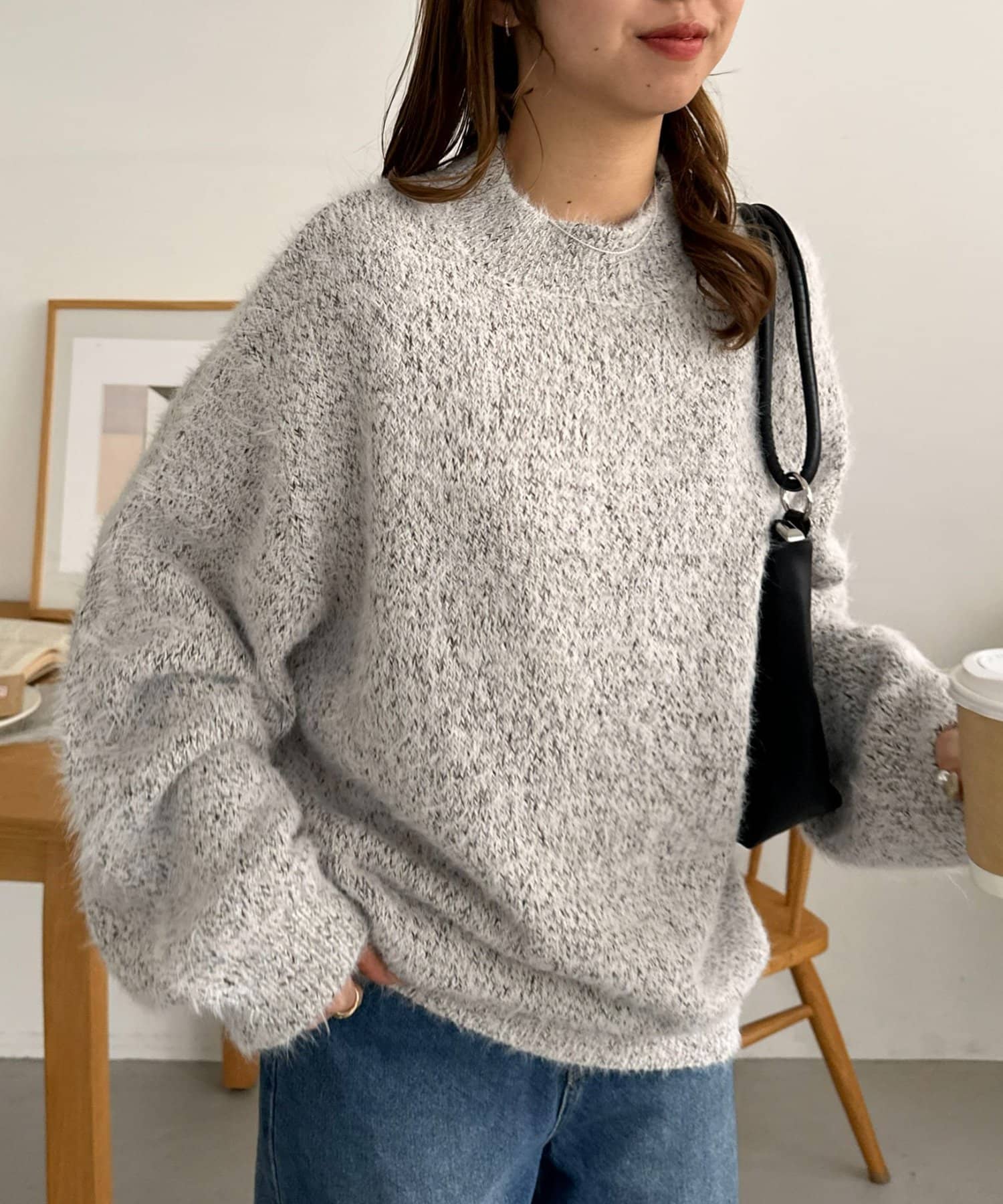 DISCOAT(ディスコート) 【ユニセックス】メランジシャギーニット